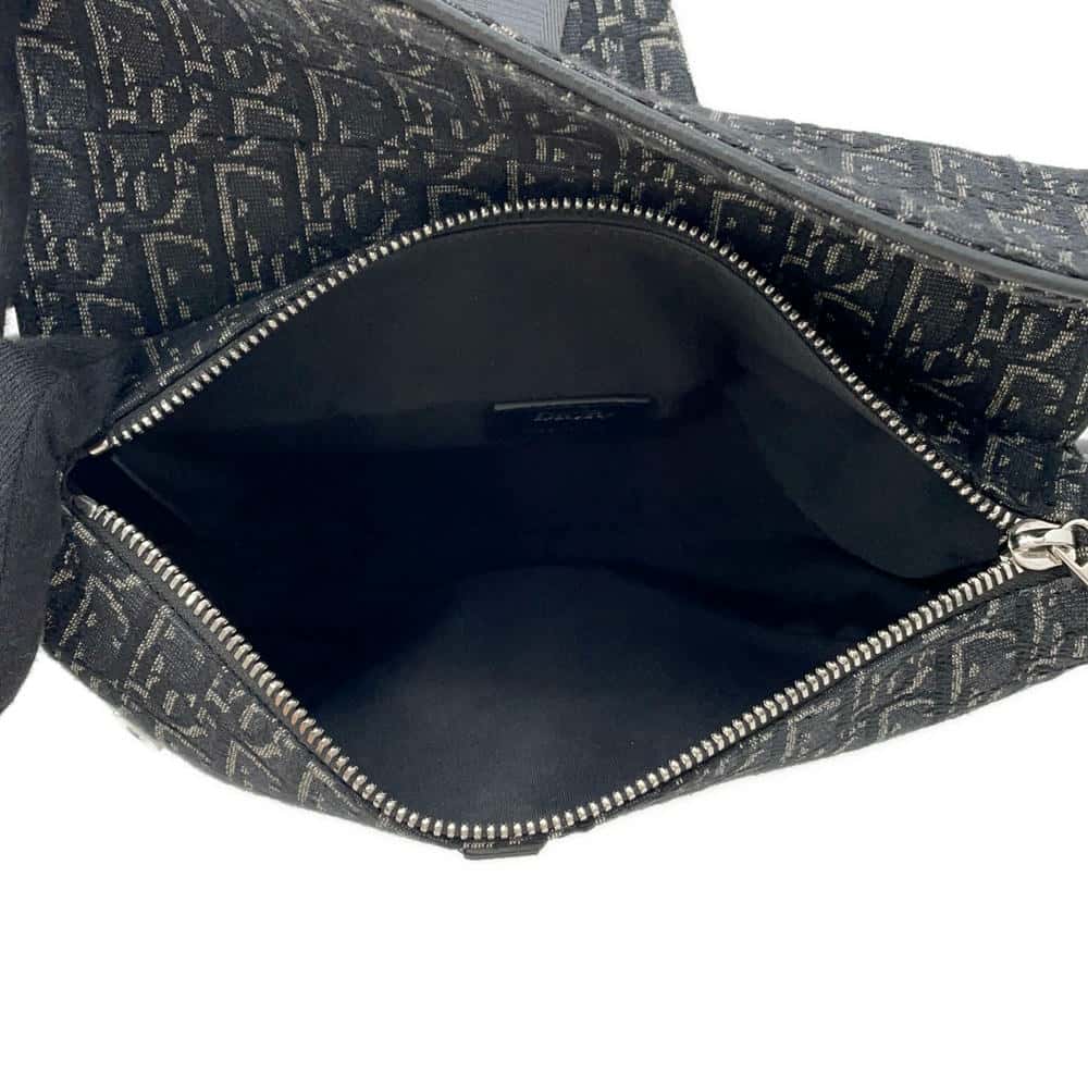 Dior Oblique Saddlebag Black 1ADPO093YKY Canvas Leather
