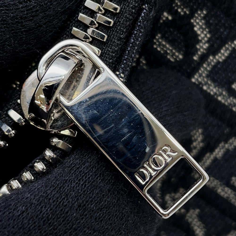 Dior Oblique Saddlebag Black 1ADPO093YKY Canvas Leather