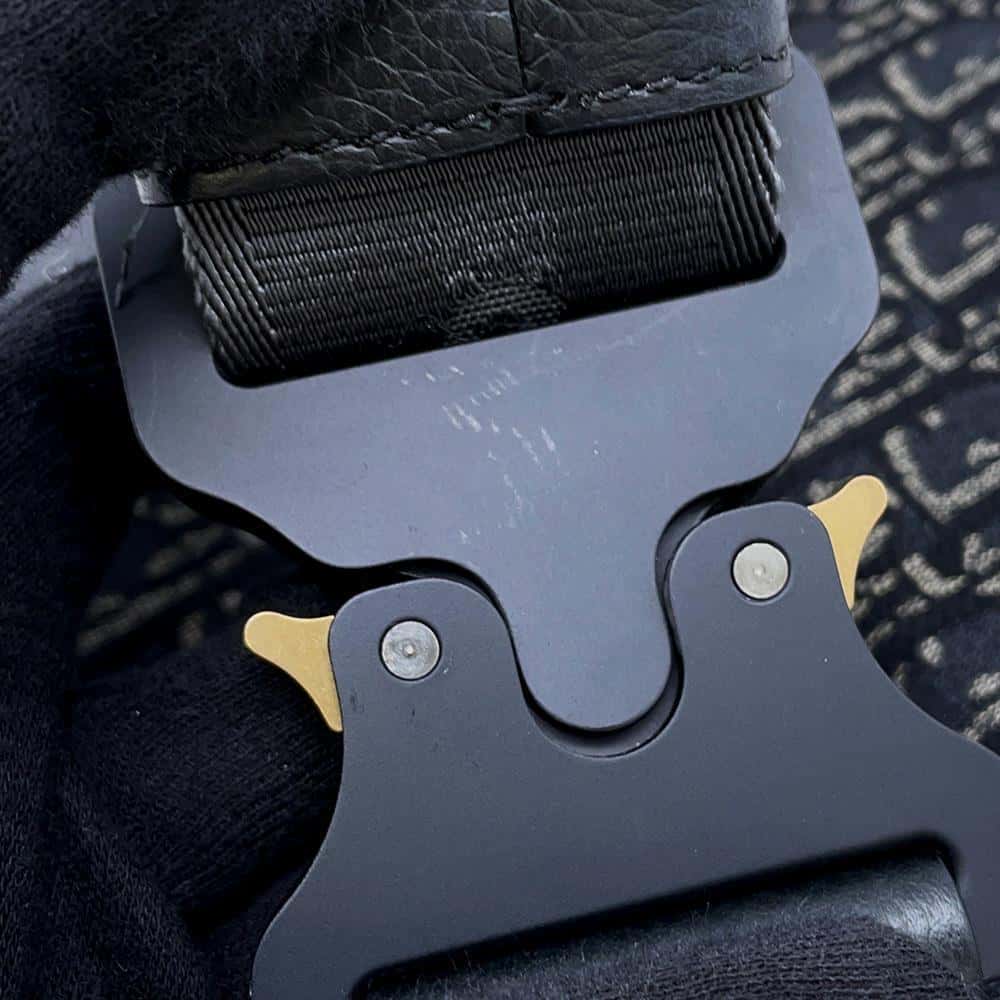 Dior Oblique Saddlebag Black 1ADPO093YKY Canvas Leather