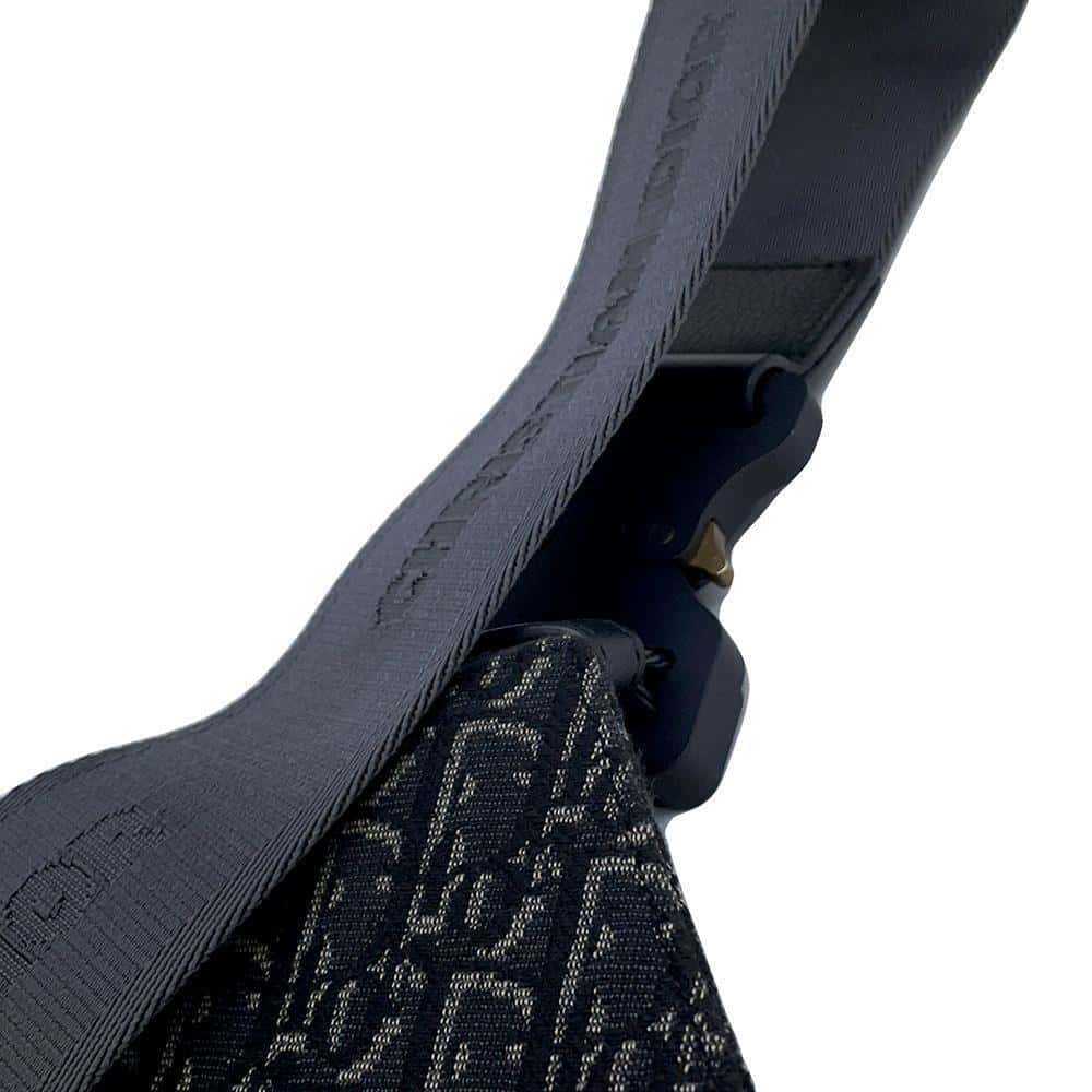 Dior Oblique Saddlebag Black 1ADPO093YKY Canvas Leather