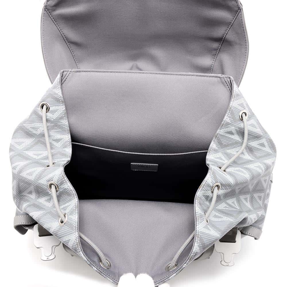 Dior Hit the Road CD Diamond Backpack Gray 1ESBA163CDP PVC Calf Leather Size Large