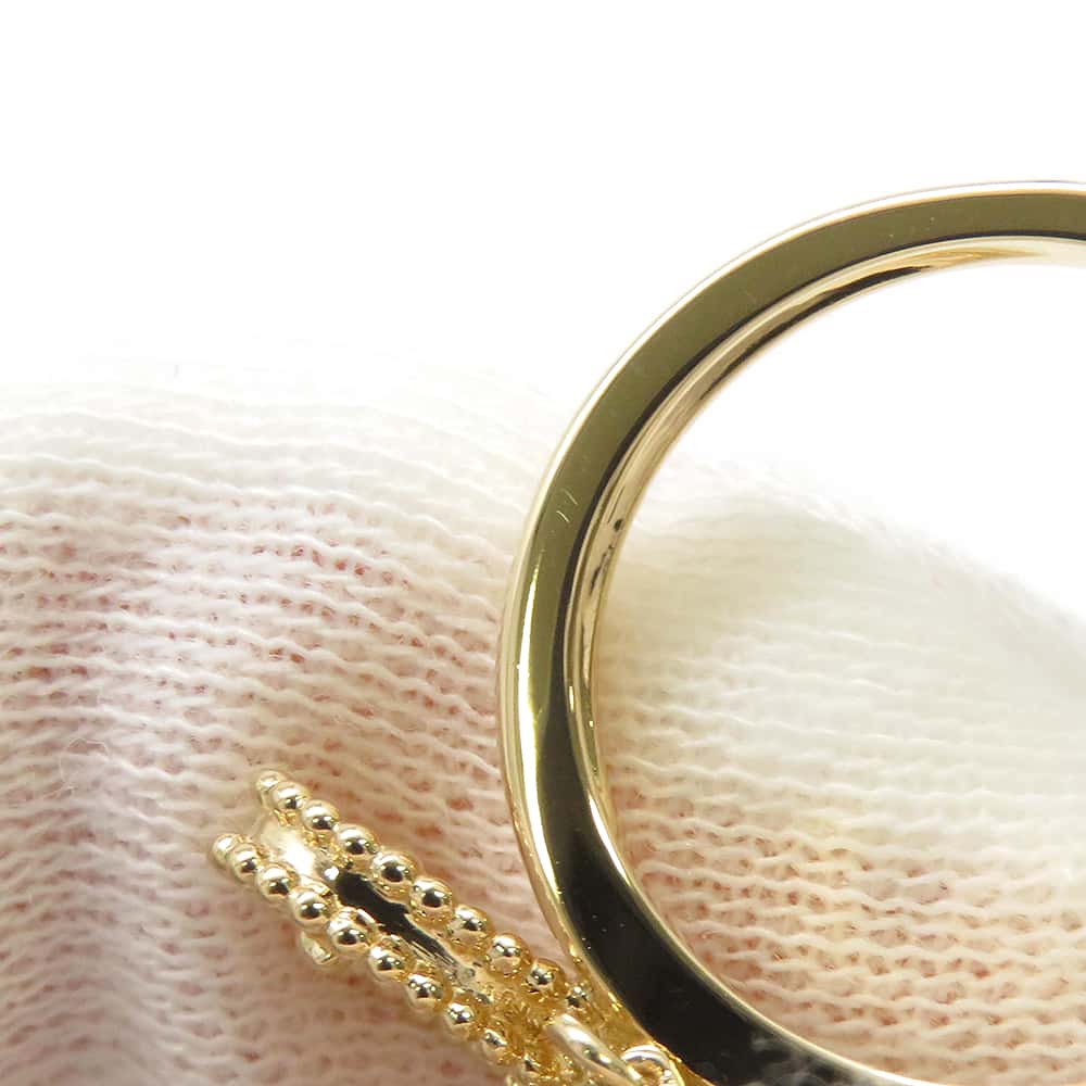 Van Cleef & Arpels Sweet Alhambra Heart F Yearage Ring Size 48/#8VCARN5P348/VCARN5P300 18K Yellow Gold