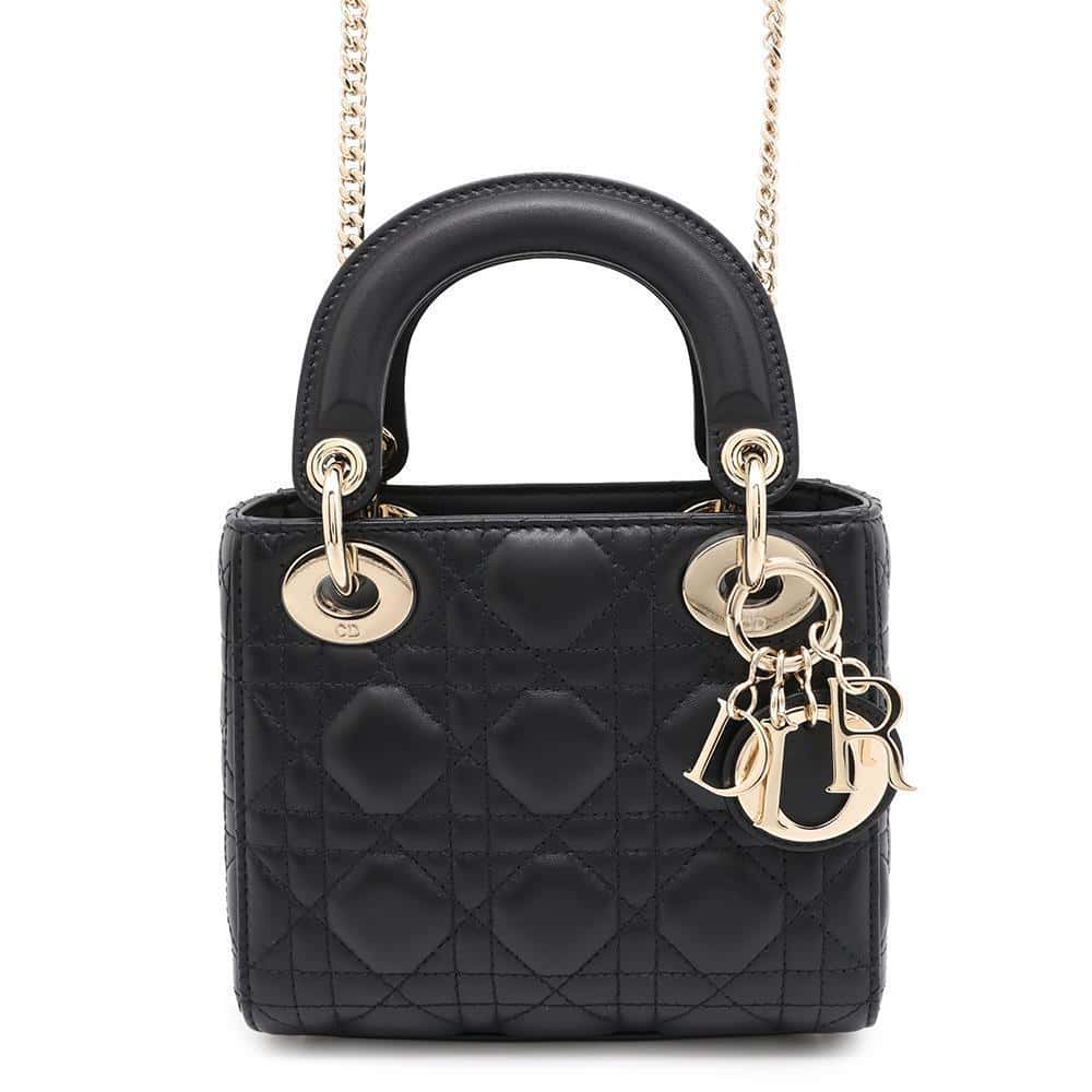 Dior Lady Dior BlackM0505ONGE_M900 Lambskin Size Mini