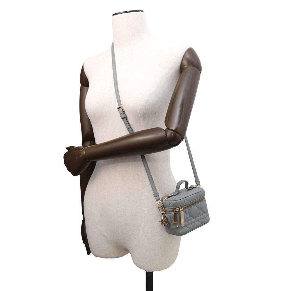 Dior Cannage Micro Vanity Bag CloudBlue S0918ONMJ Lambskin