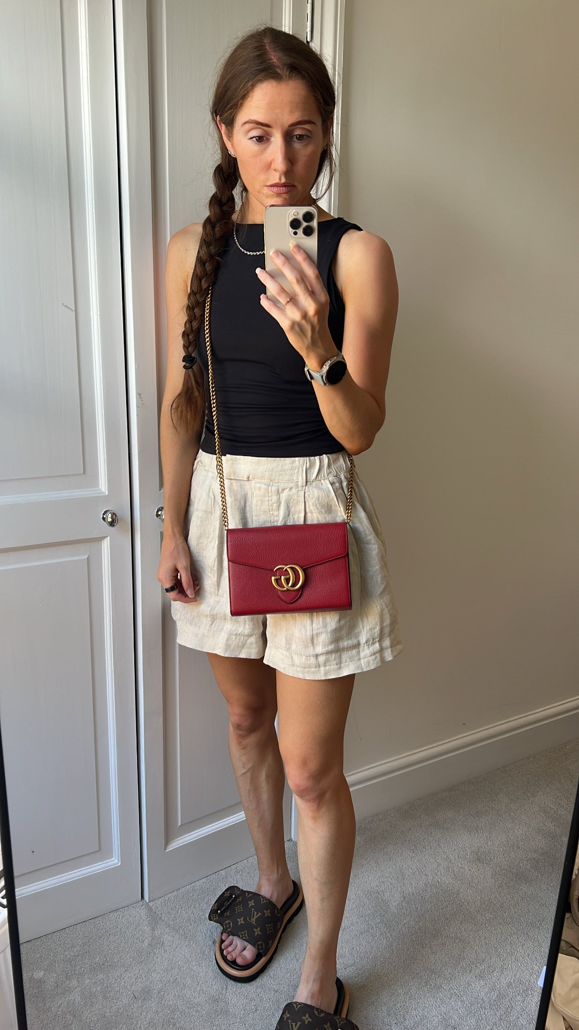 Gucci Red GG Marmont Chain Wallet (RRP £1195)