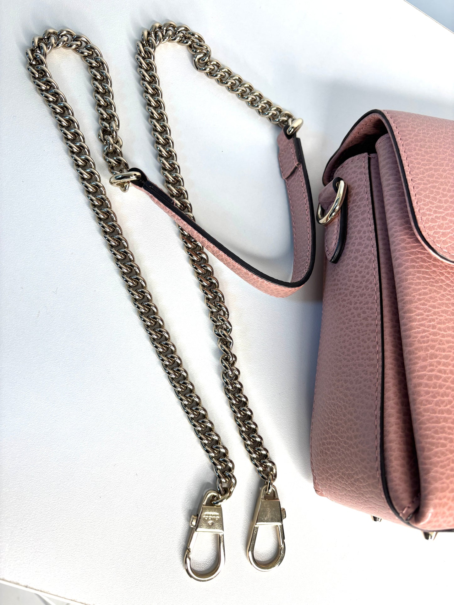 Gucci Interlocking G Top Handle Pink Leather Shoulder Bag - Preloved