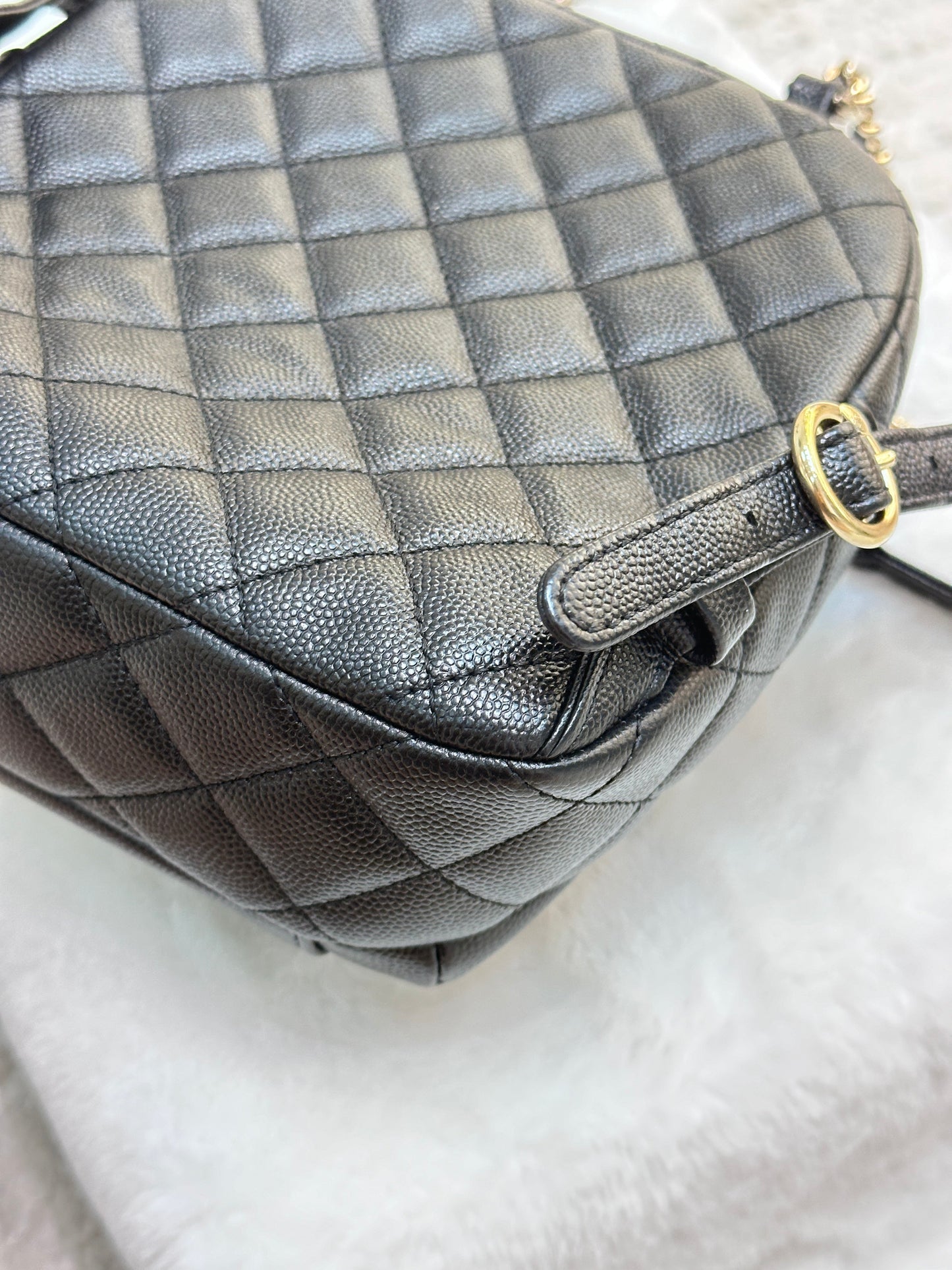 Chanel CC Day Backpack Quilted Caviar Mini
