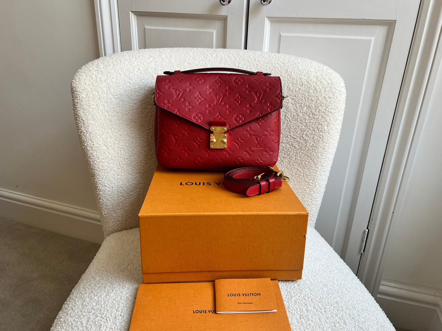 Louis Vuitton Pochette Metis Red Empreinte (RRP £2,130)