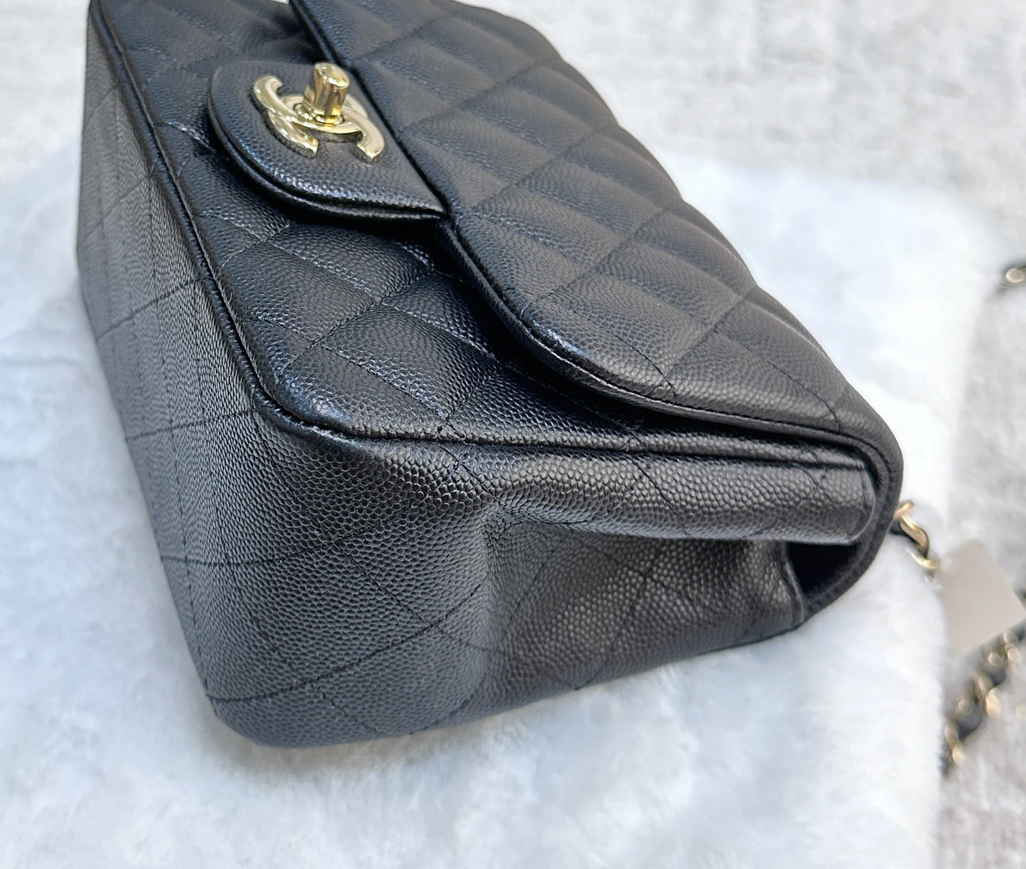 Chanel Black Mini Square Caviar Flap Bag Gold Hardware