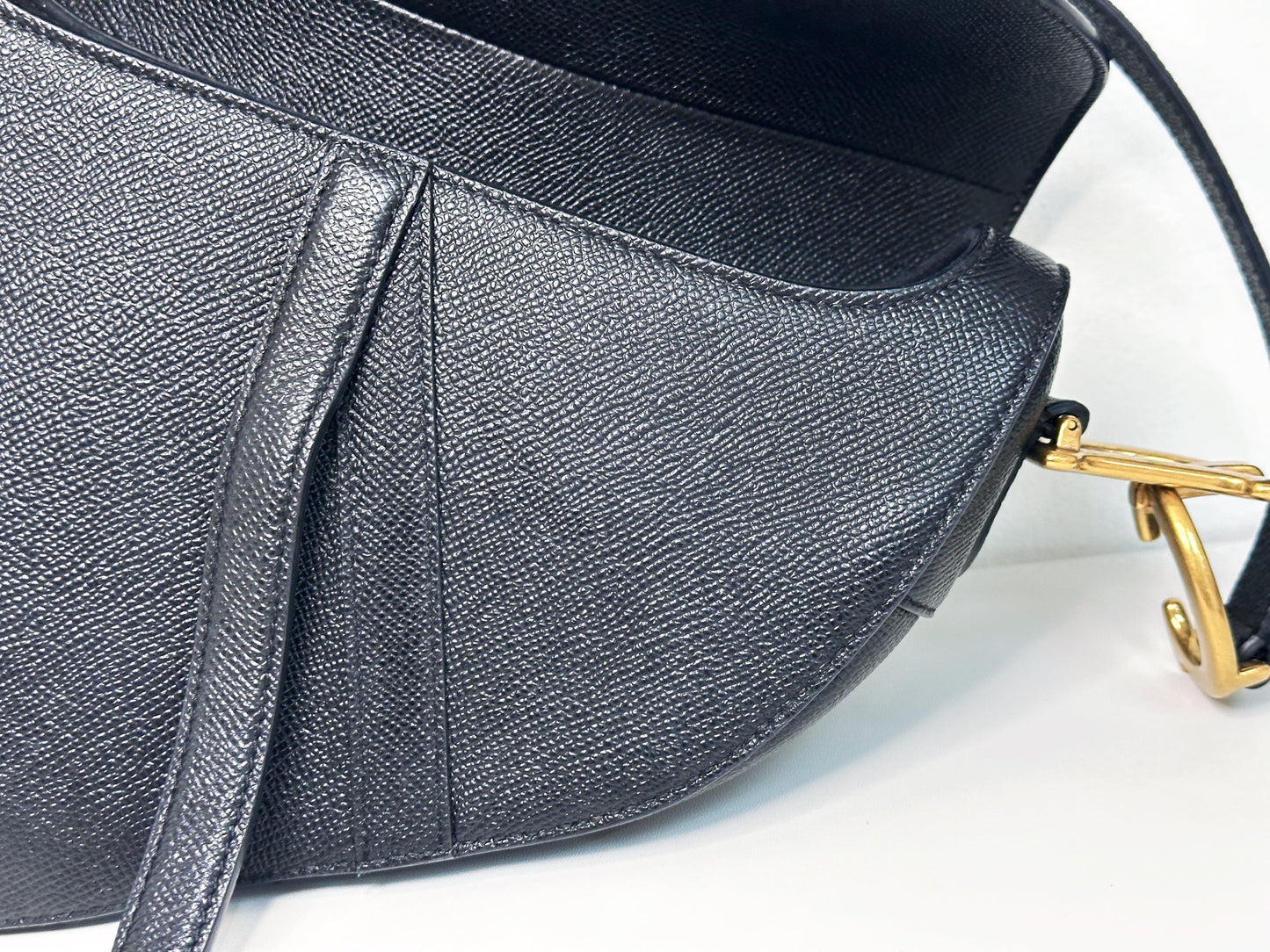 Christian Dior Saddle Bag with Strap Golden Saddle Black Calfskin 2022 year