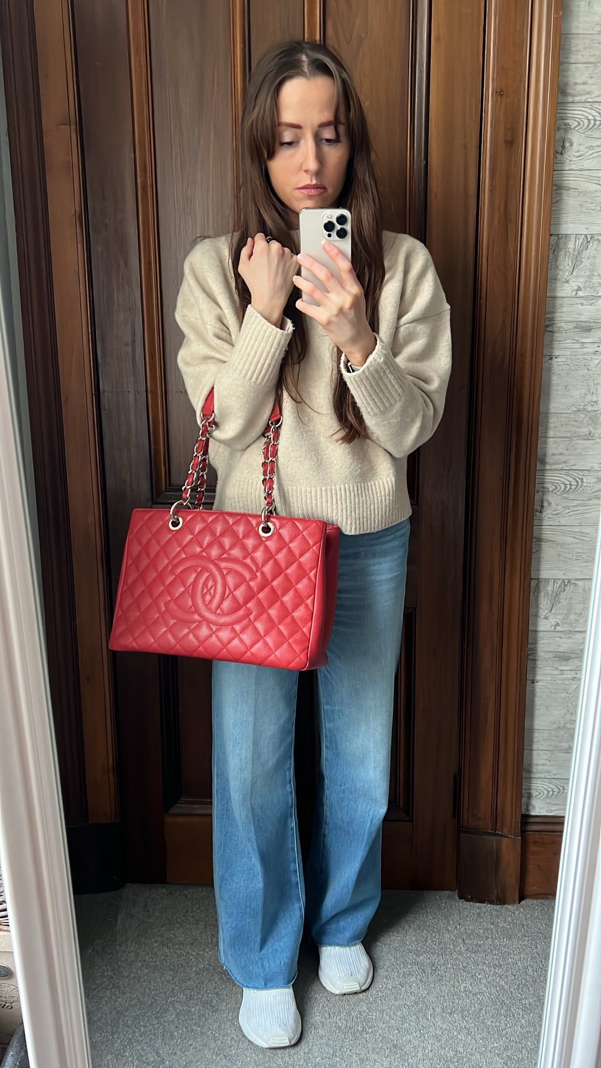 Chanel Red Caviar Grand Shopper Tote (GST)
