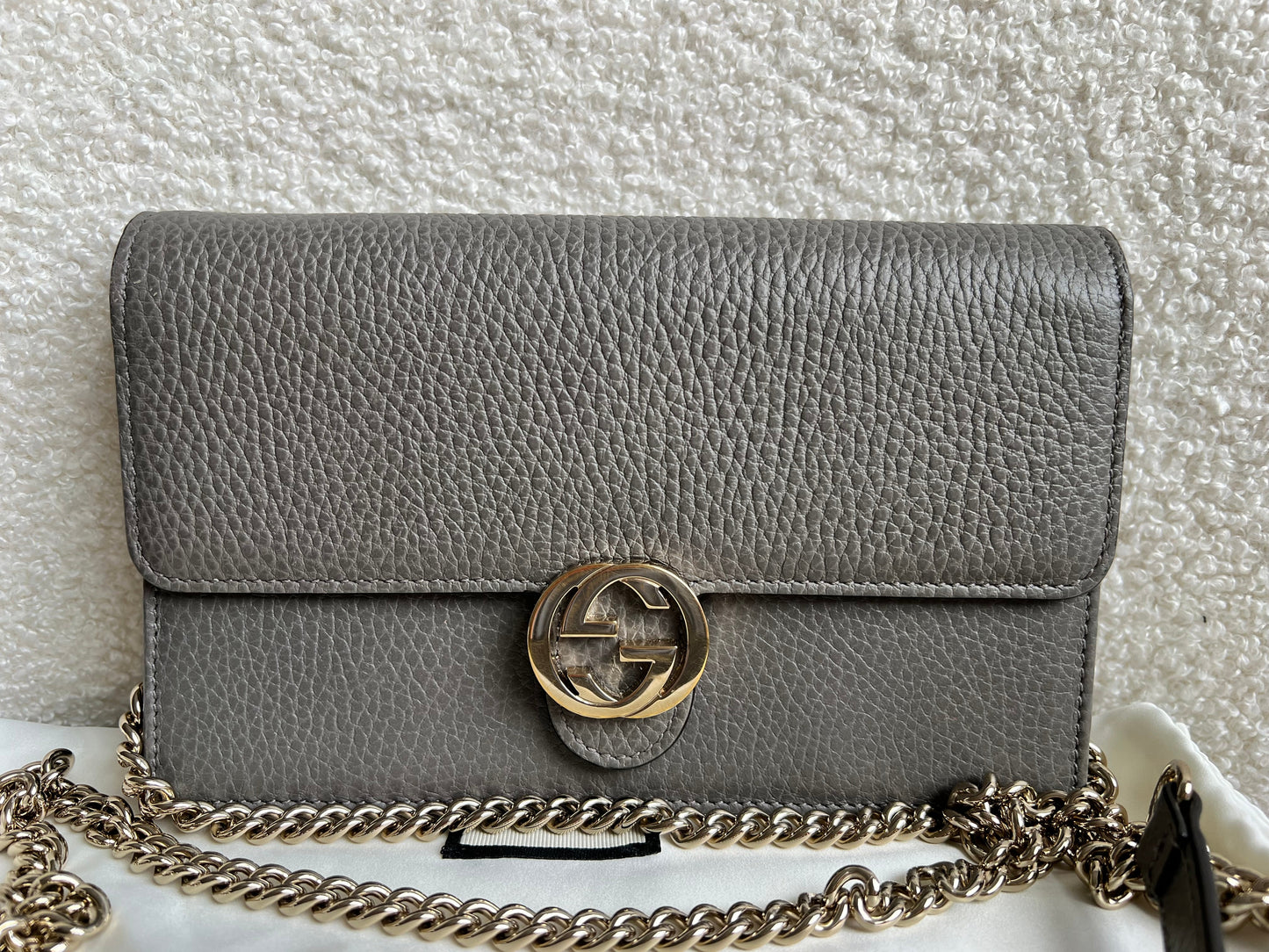 Gucci Dollar Grey Interlocking Chain Wallet