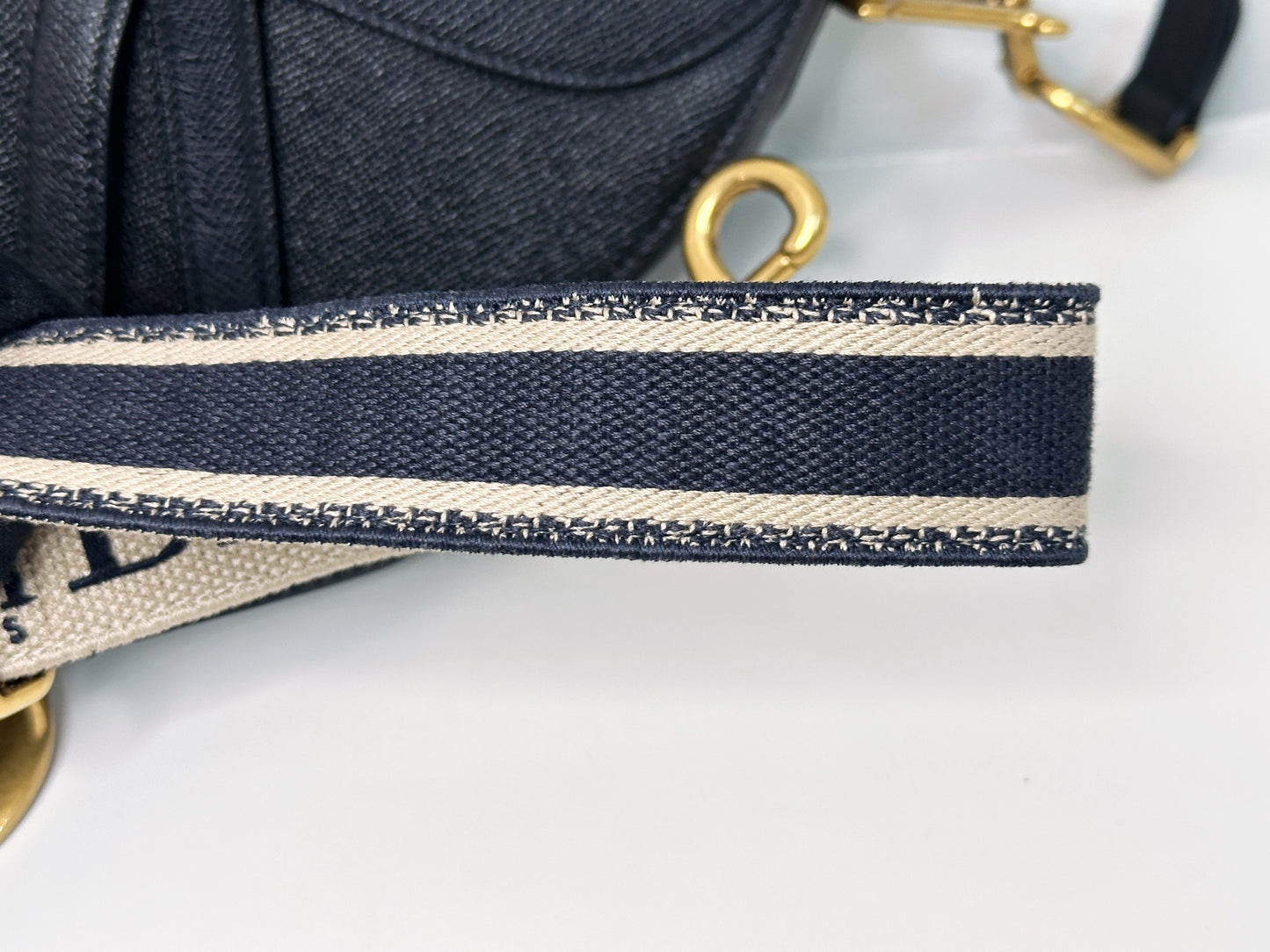 Christian Dior Saddle Bag with Strap Golden Saddle Black Calfskin 2022 year