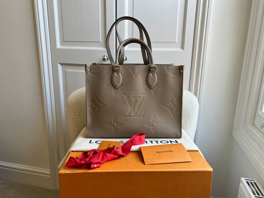 Louis Vuitton On the Go MM Dune Empreinte (RRP £2,450)