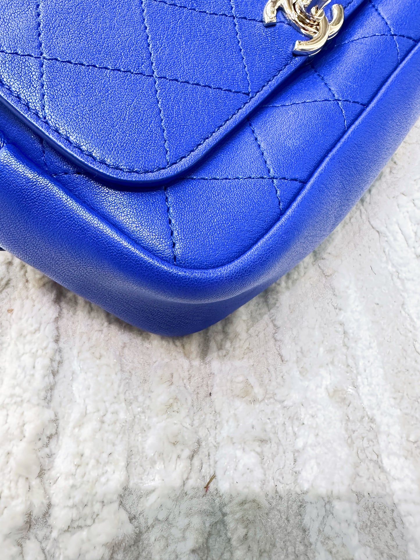 CHANEL Calfskin Casual Trip Waist Bag Blue