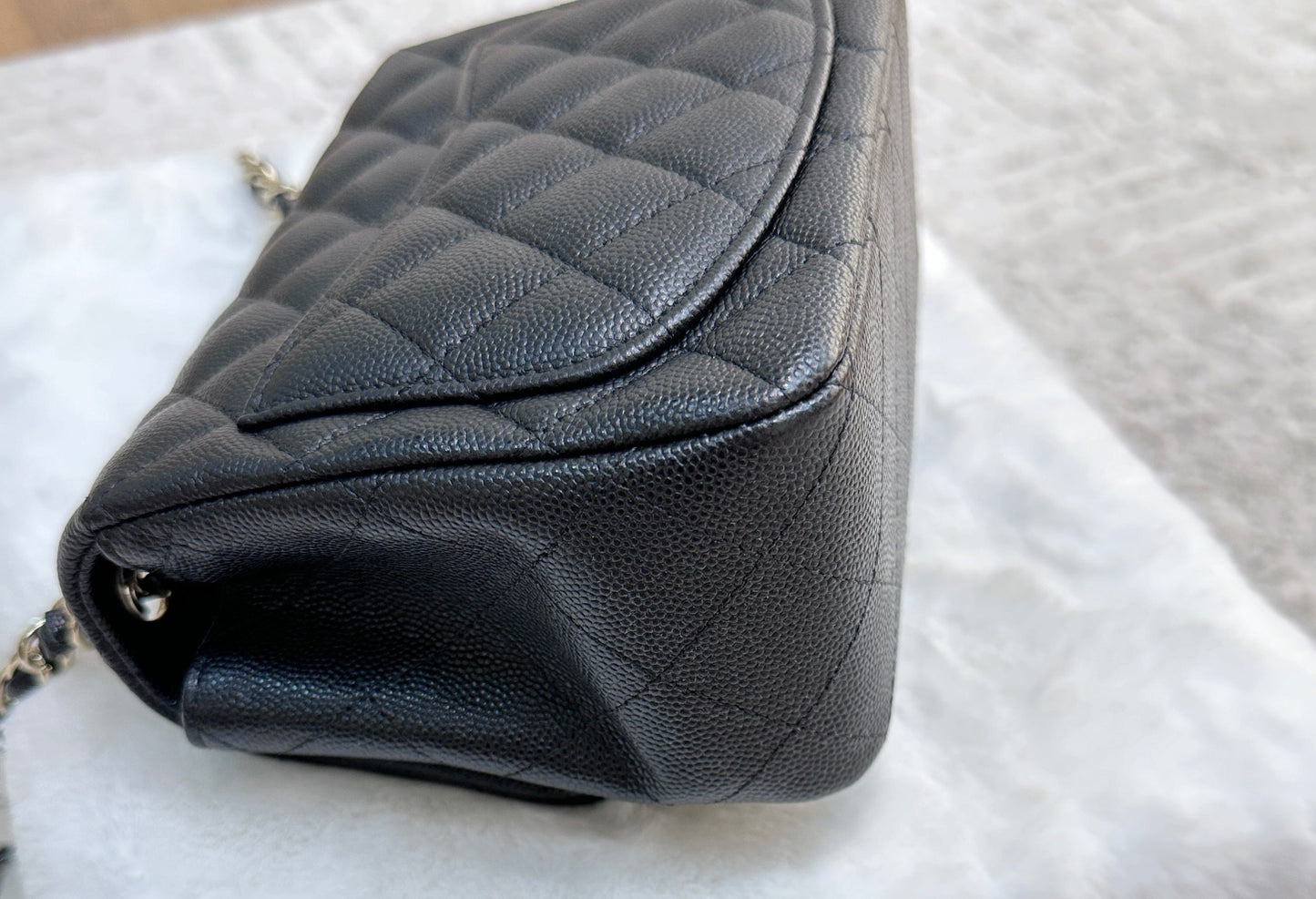 Chanel Black Mini Square Caviar Flap Bag Gold Hardware