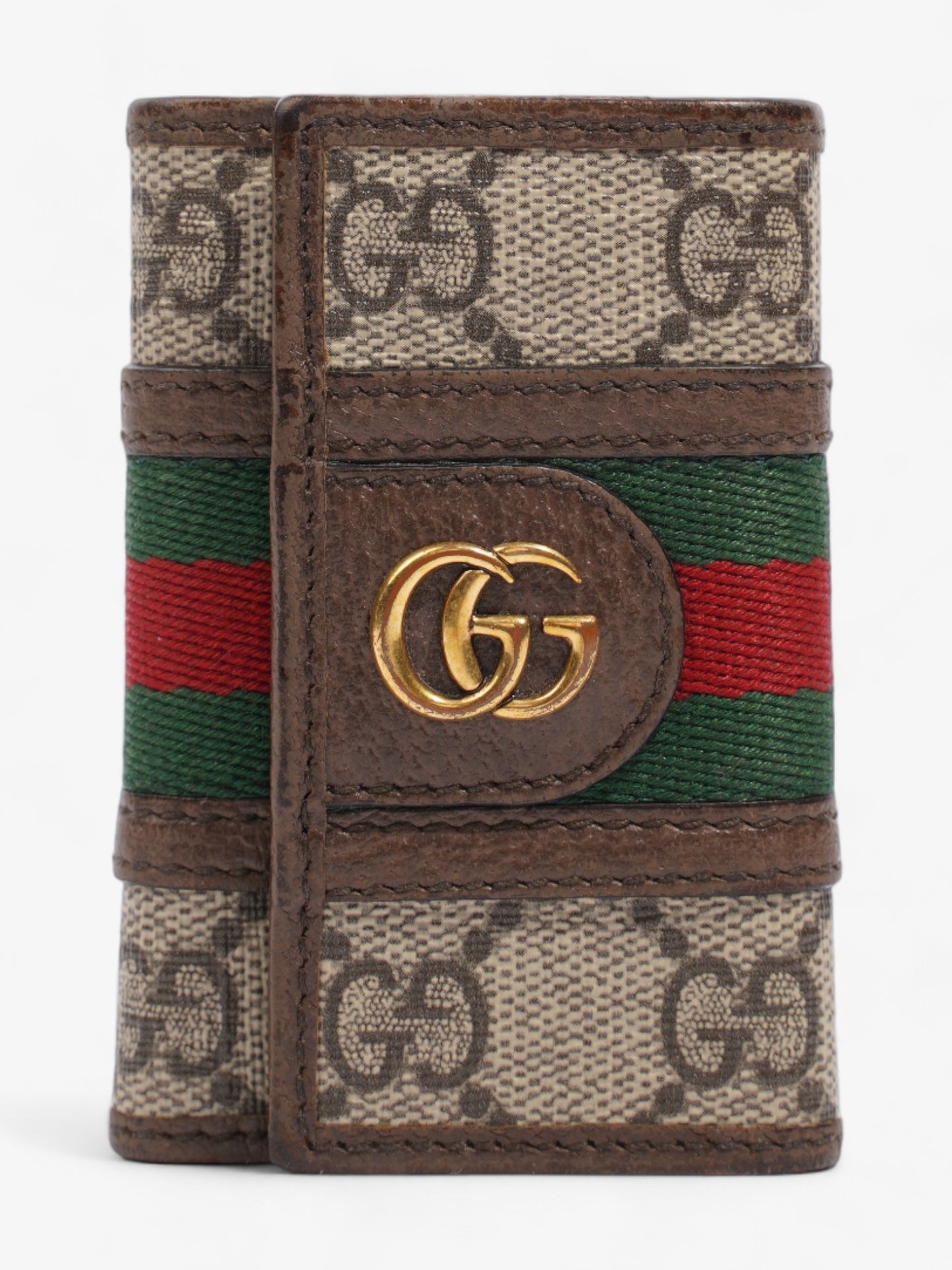 Gucci Key Case  Supreme / Green / Red Coated Canvas