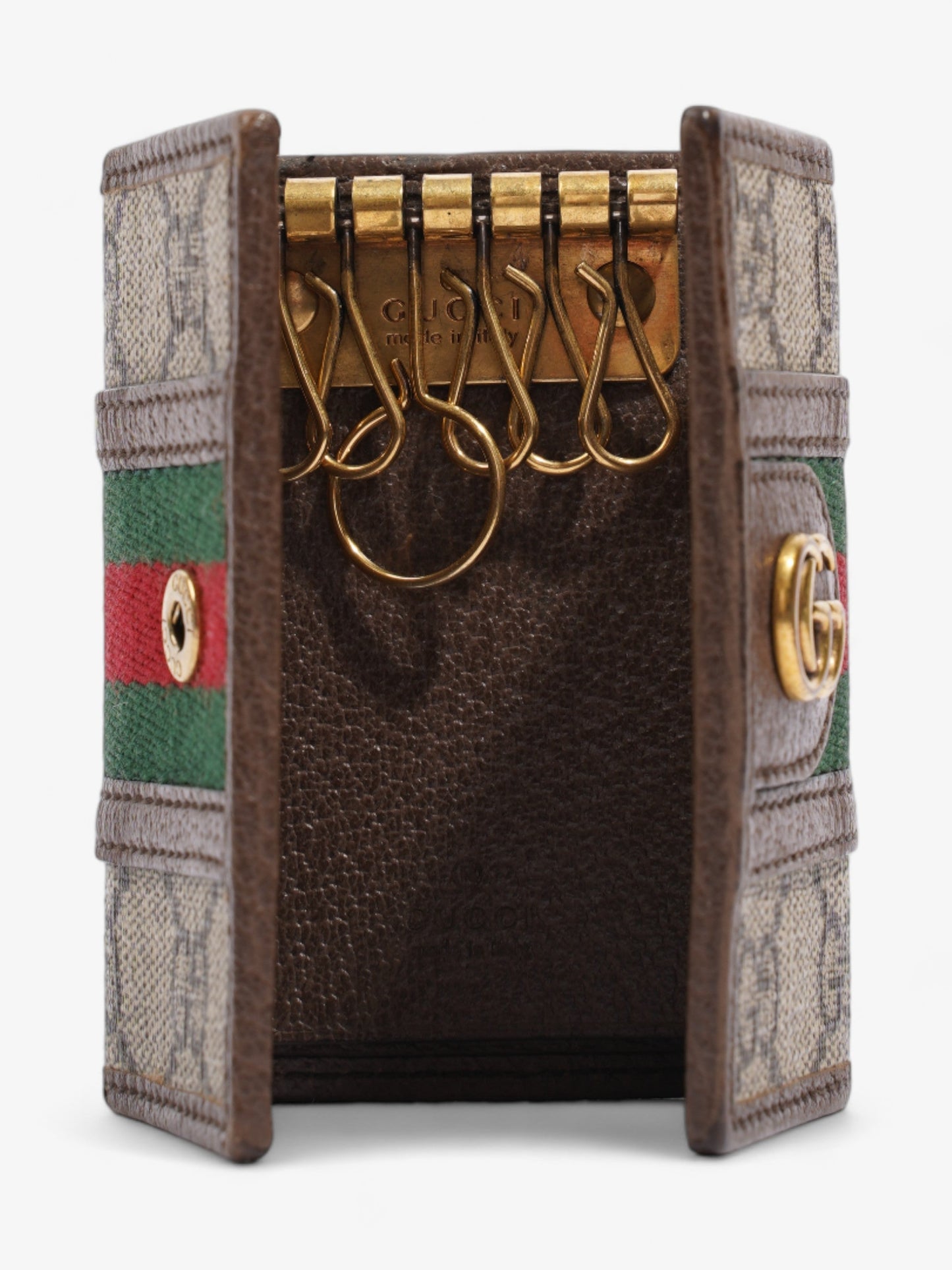 Gucci Key Case  Supreme / Green / Red Coated Canvas