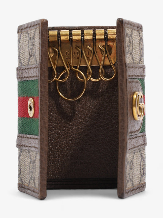 Gucci Key Case  Supreme / Green / Red Coated Canvas
