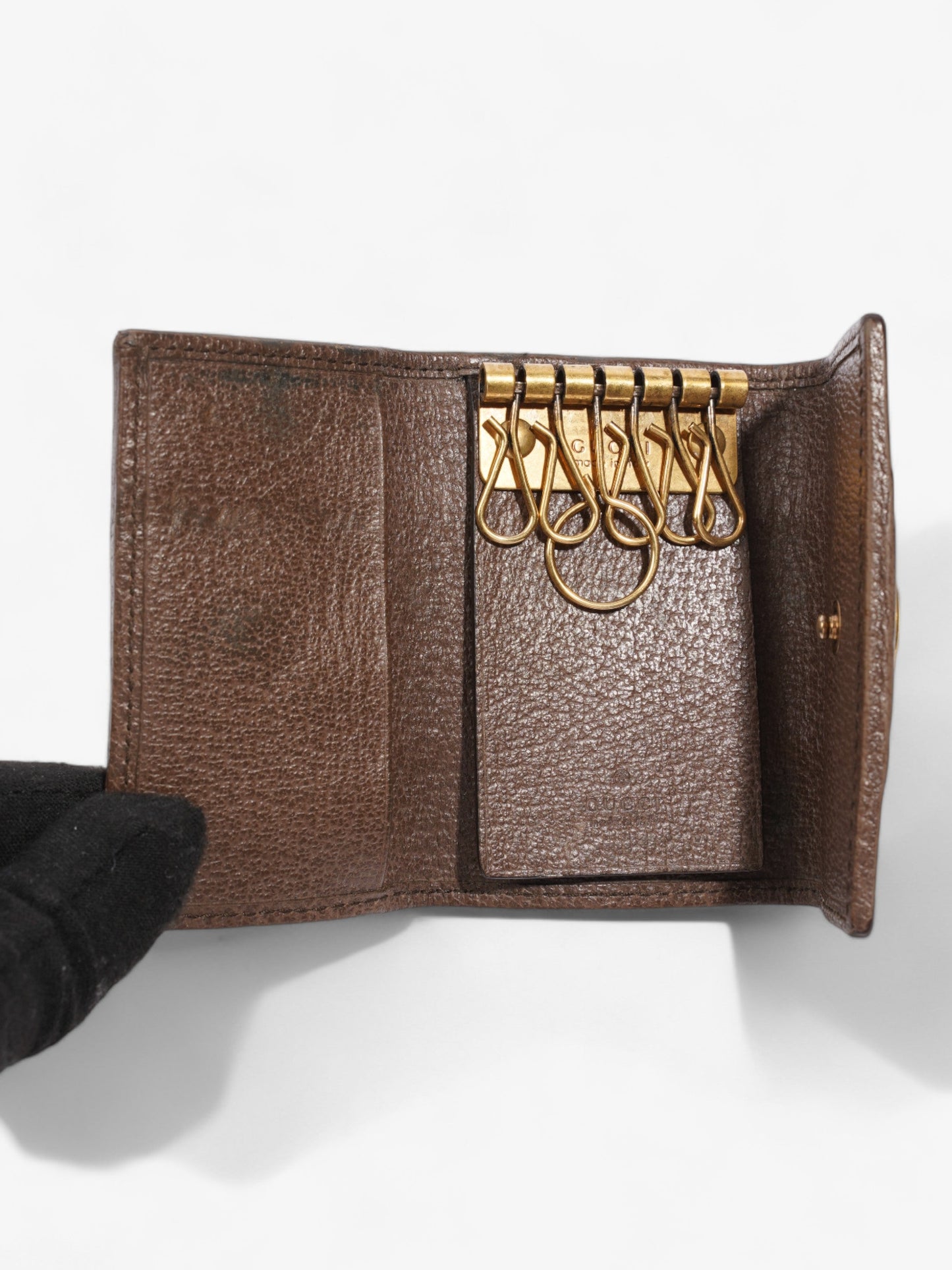 Gucci Key Case  Supreme / Green / Red Coated Canvas