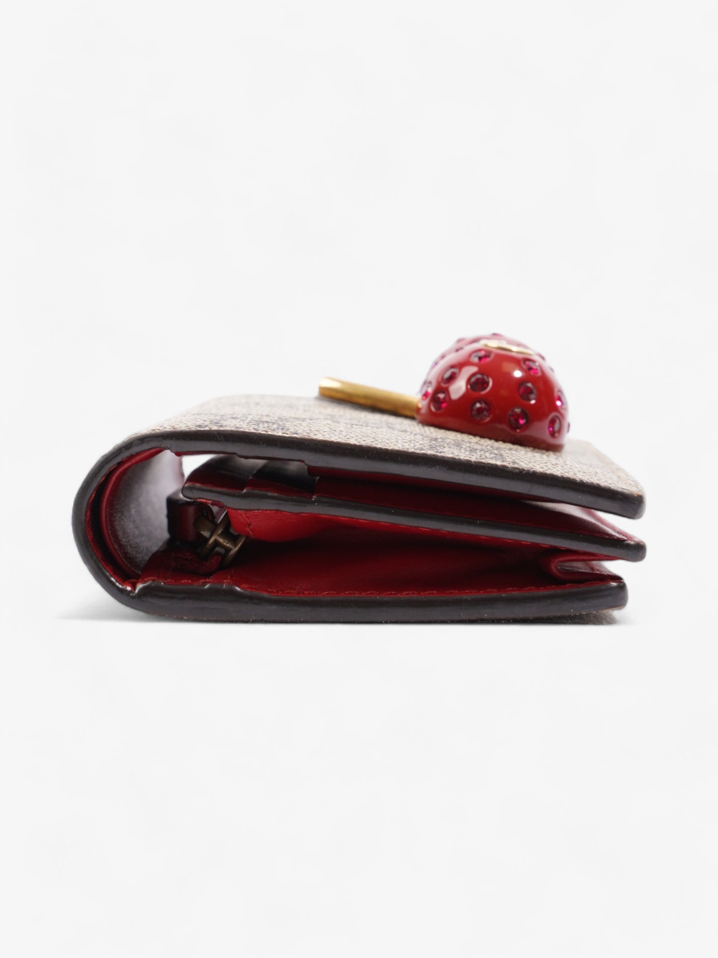 Gucci Cherry Compact Wallet Supreme Coated Canvas