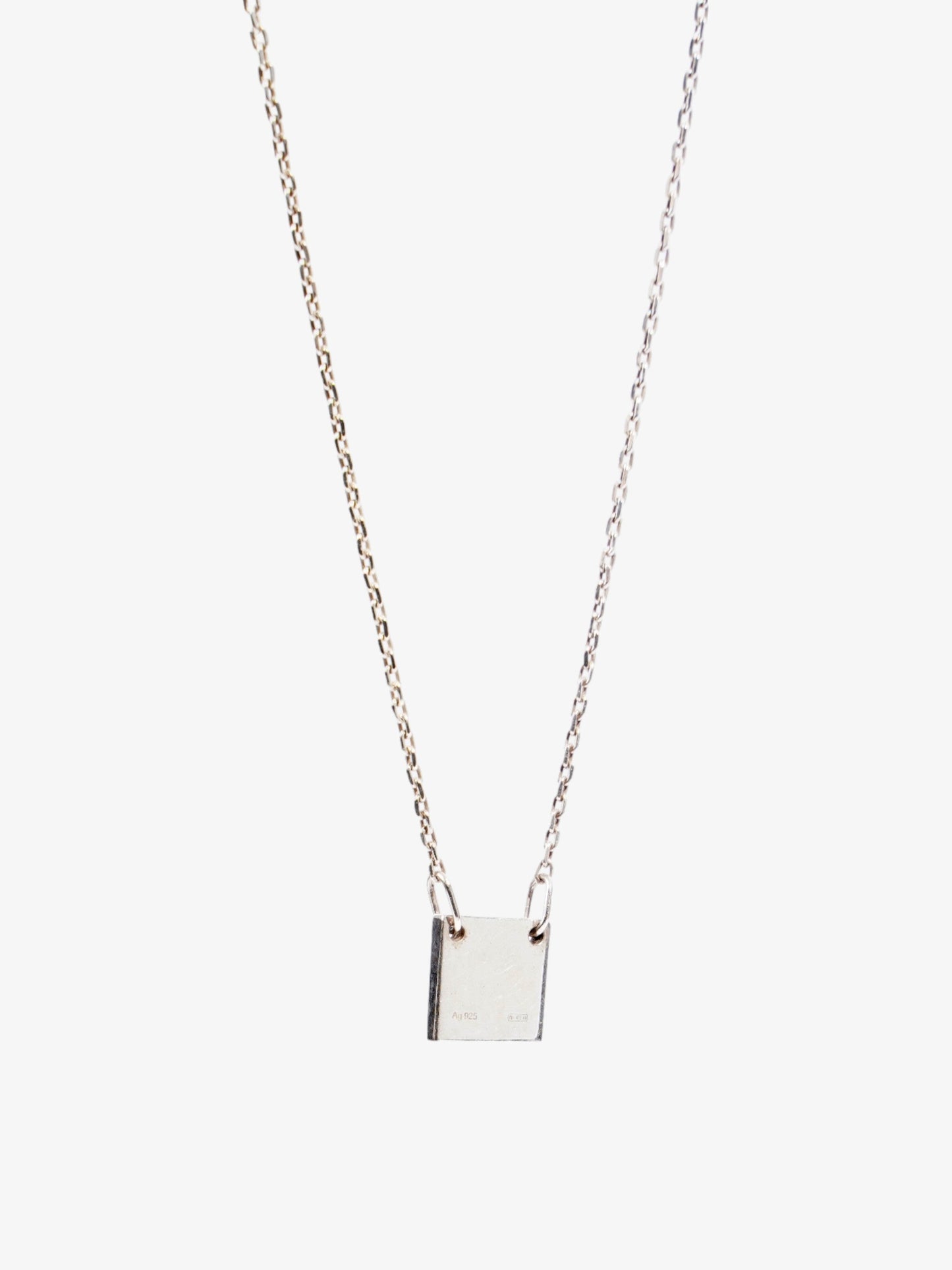 Gucci Logo Plate Necklace Silver Silver Sterling