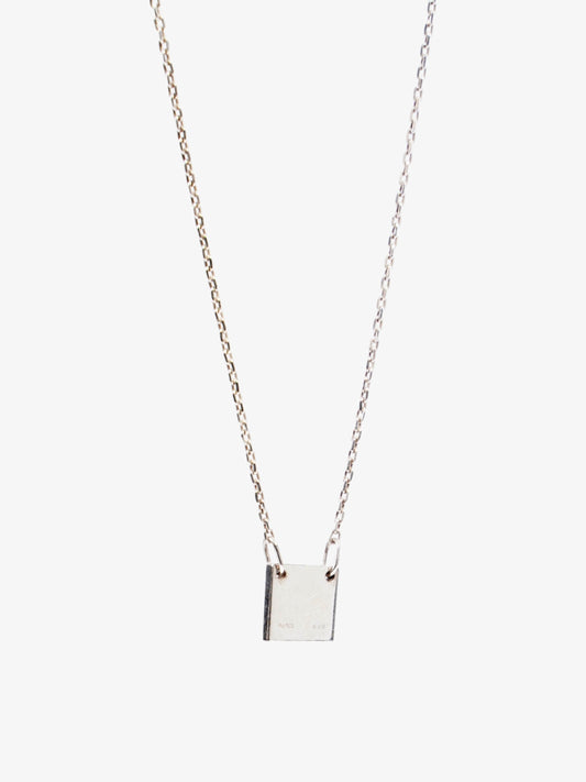 Gucci Logo Plate Necklace Silver Silver Sterling