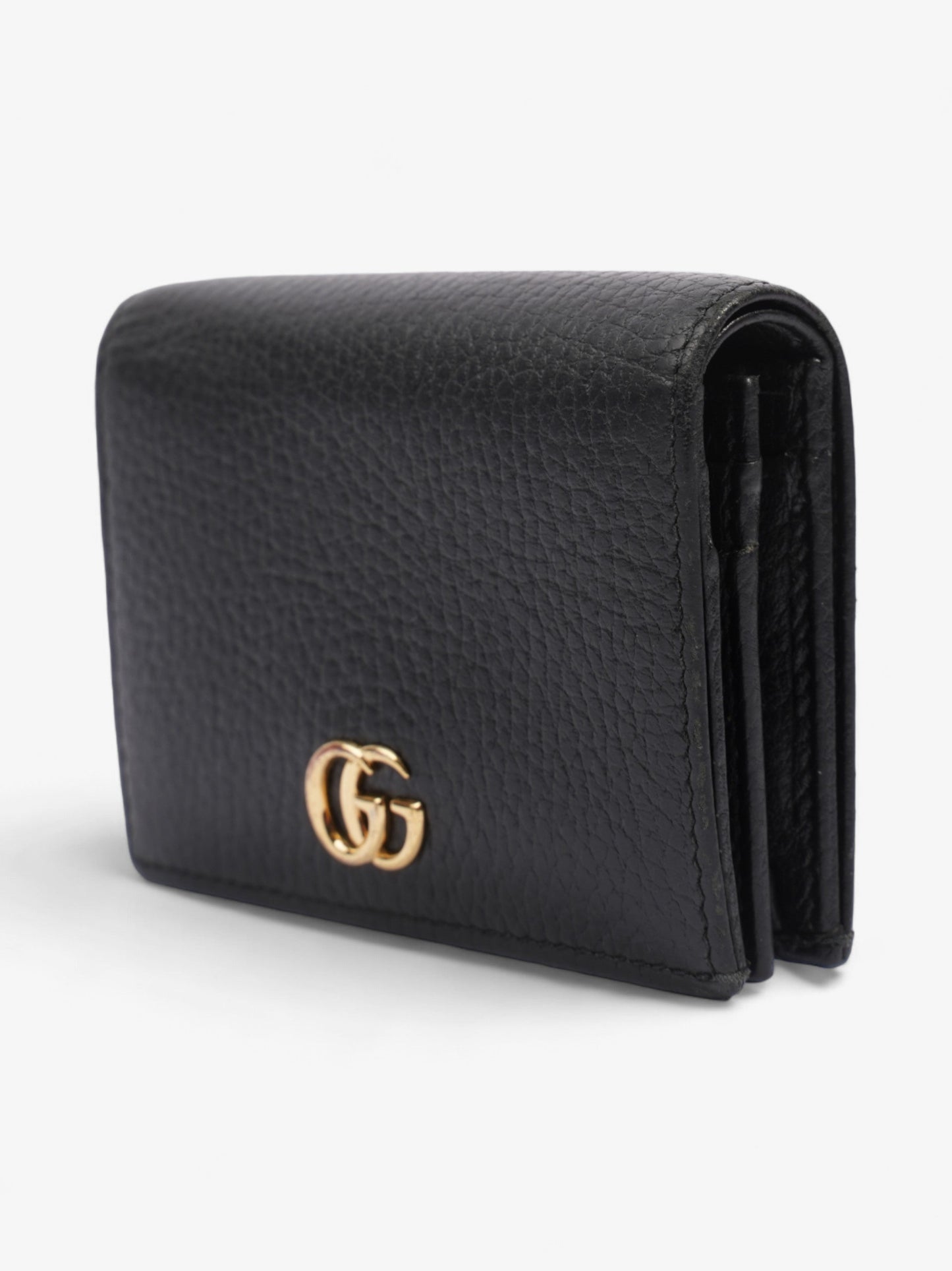 Gucci GG Marmont Leather Compact Wallet Black Grained Leather