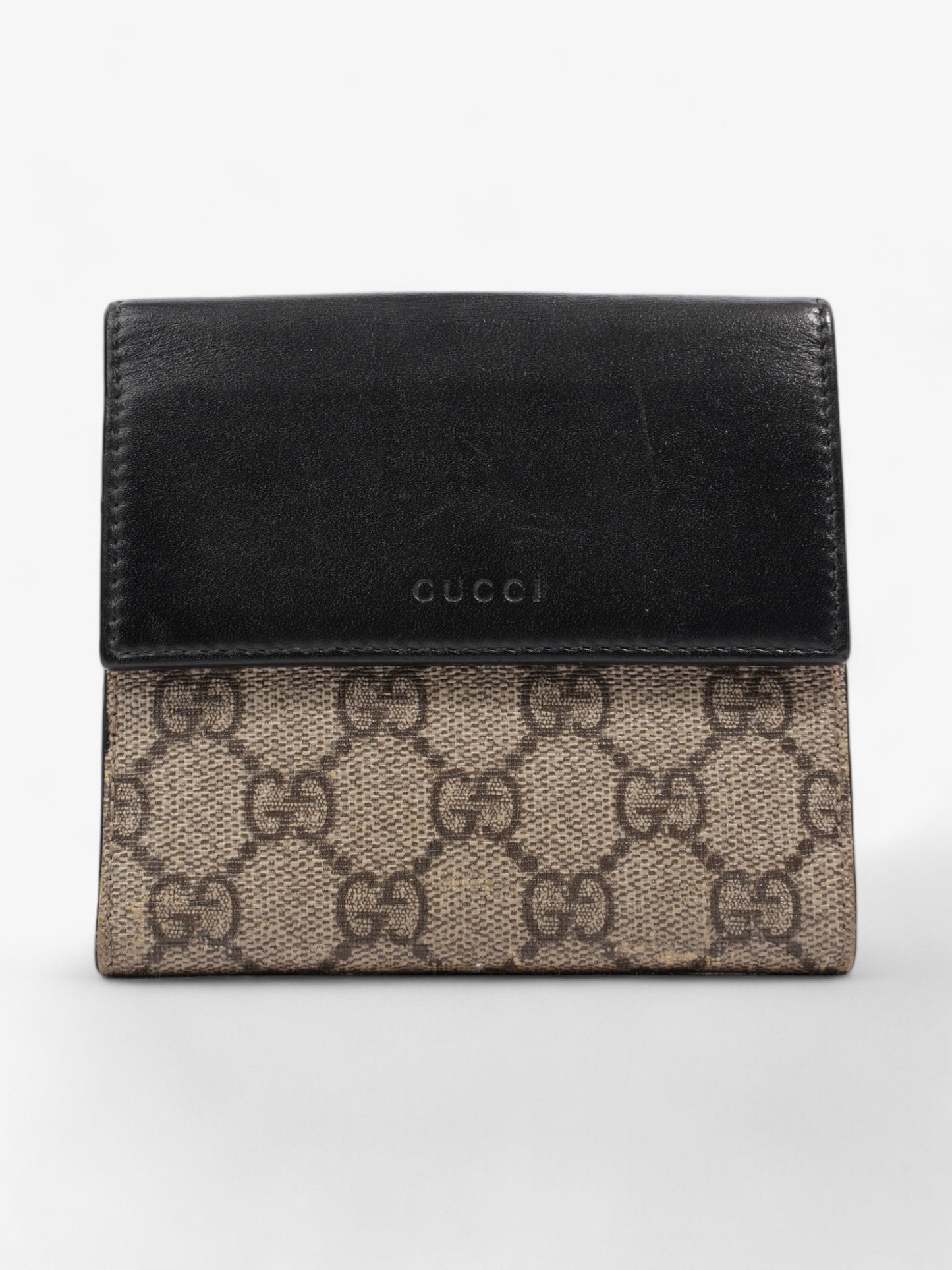 Gucci Padlock Wallet Beige And Ebony GG Supreme / Black Coated Canvas
