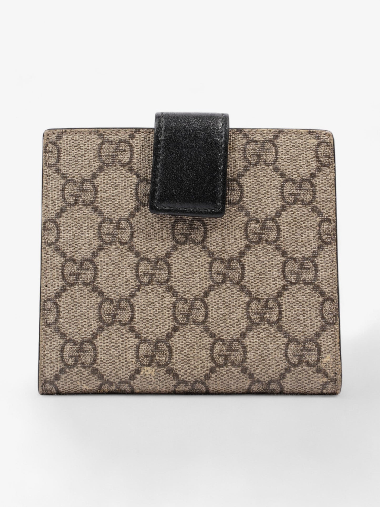Gucci Padlock Wallet Beige And Ebony GG Supreme / Black Coated Canvas