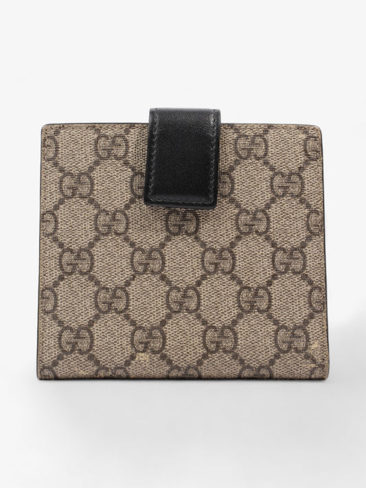 Gucci Padlock Wallet Beige And Ebony GG Supreme / Black Coated Canvas