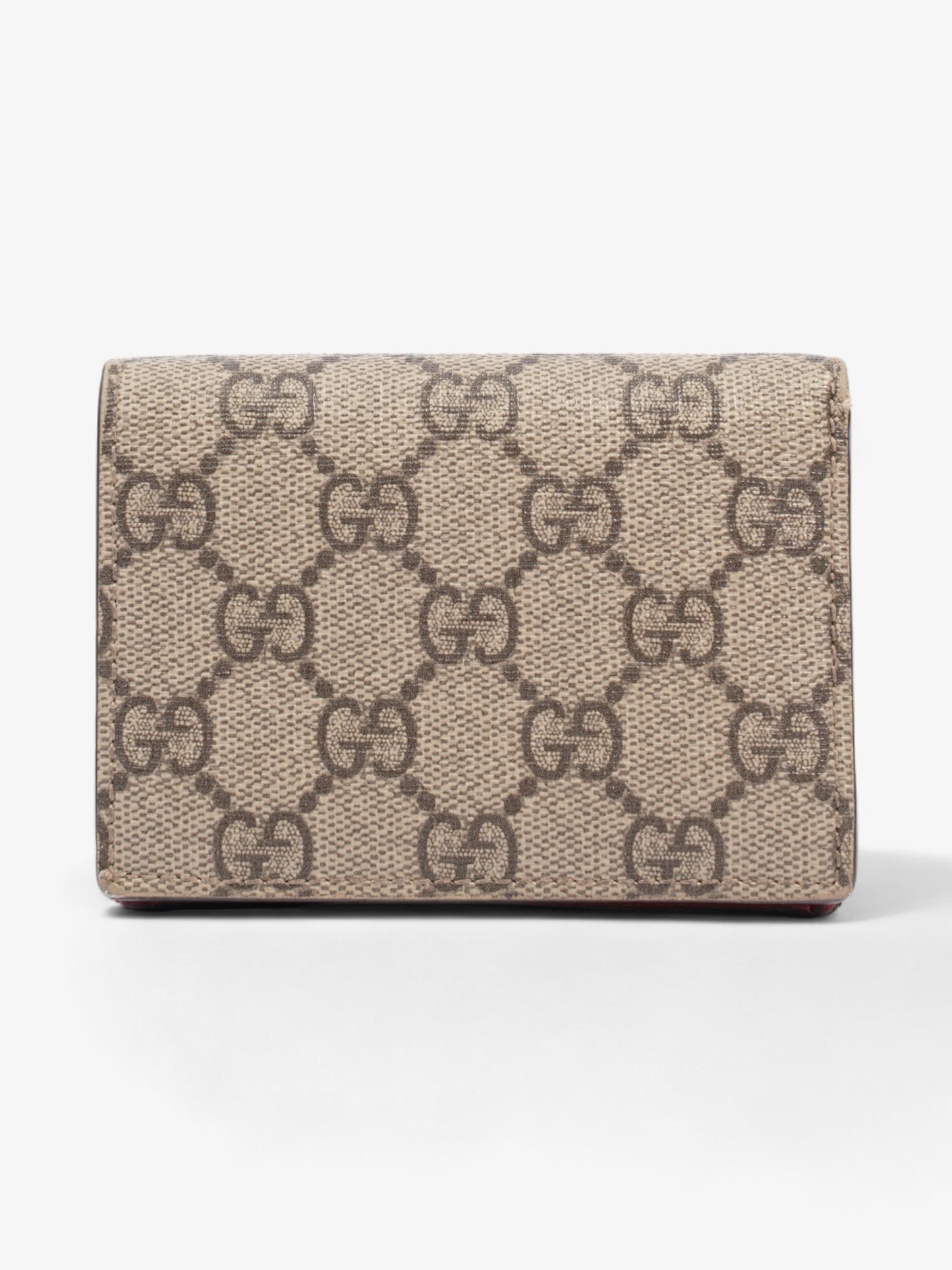 Gucci Cherry Fold Over Wallet GG Supreme / Red / Gold Coated Canvas