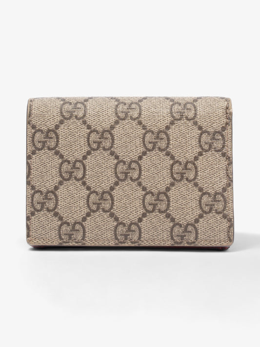 Gucci Cherry Fold Over Wallet GG Supreme / Red / Gold Coated Canvas