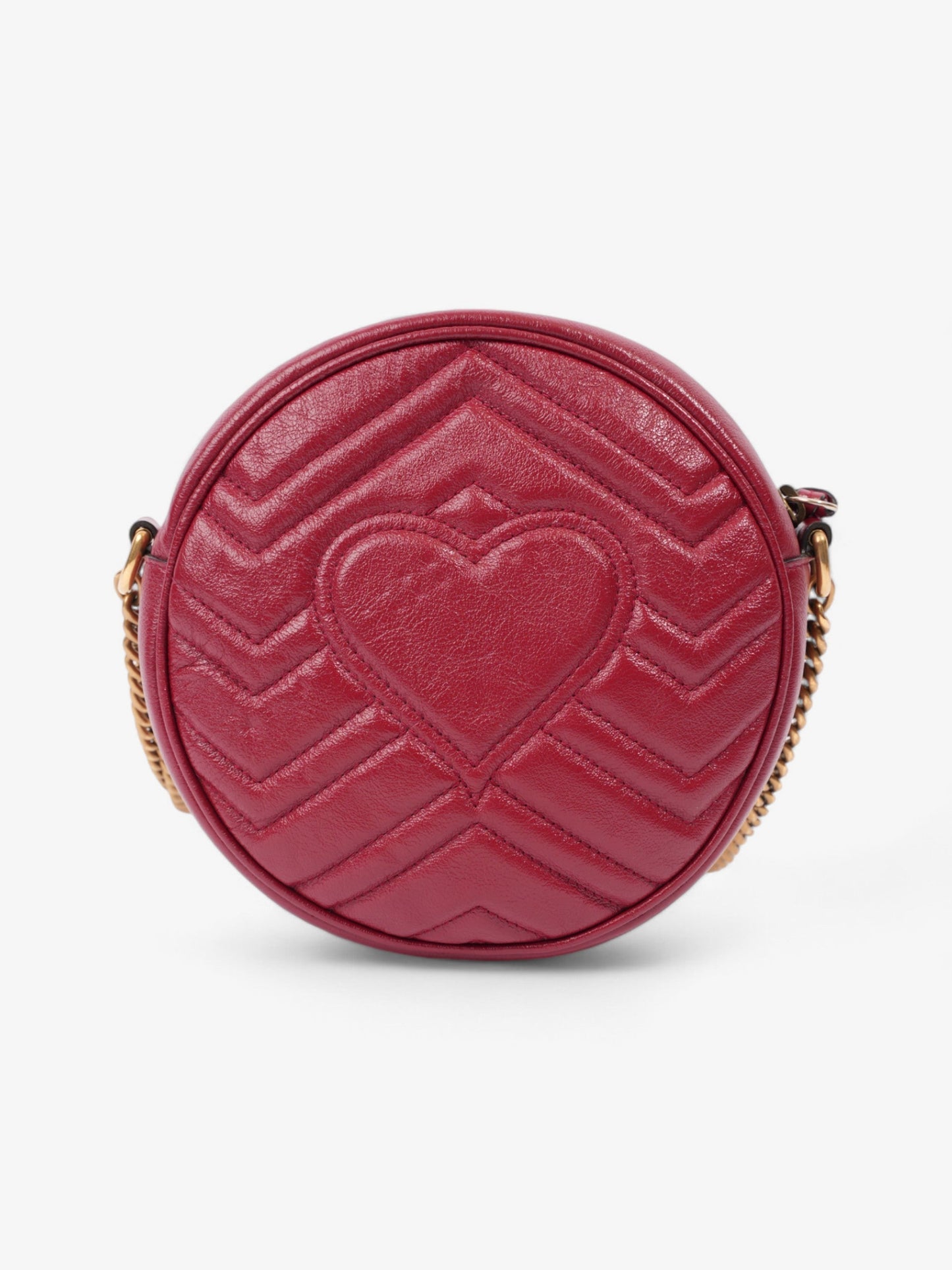 Gucci Marmont Round Bag Red Matelasse Leather
