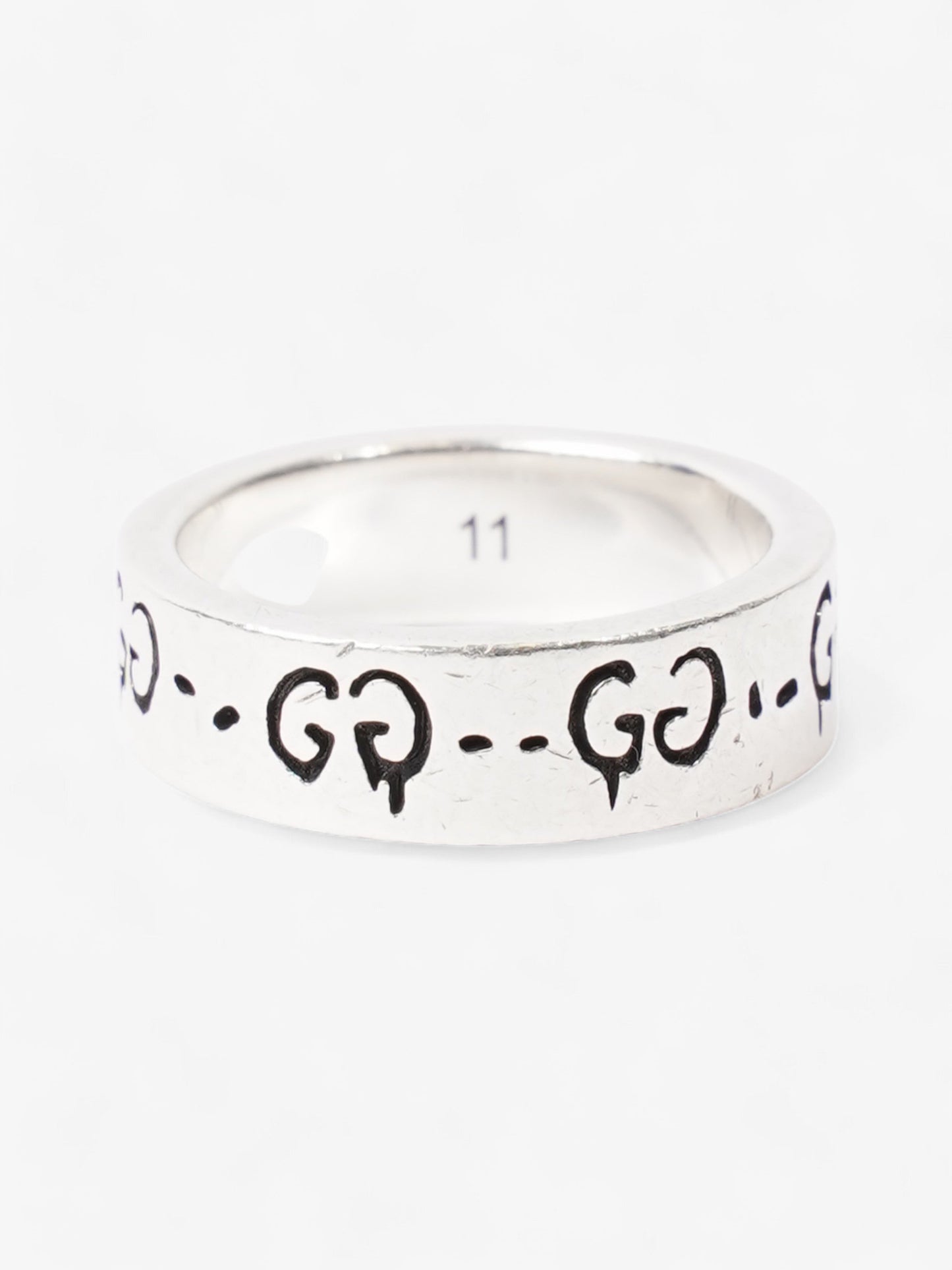 Gucci Ghost Ring Silver / Black Silver Sterling 11