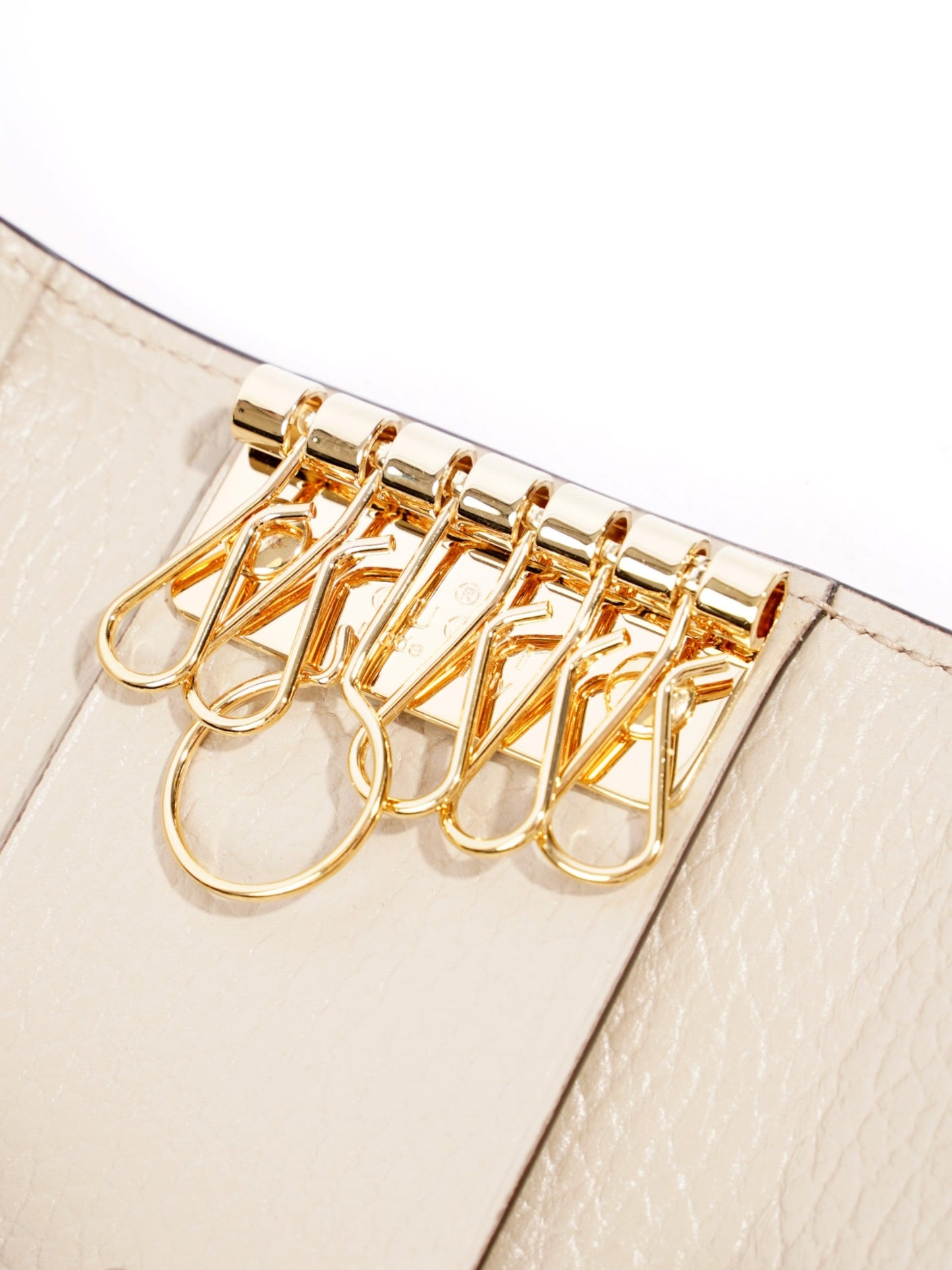 Gucci Key Case Beige Leather
