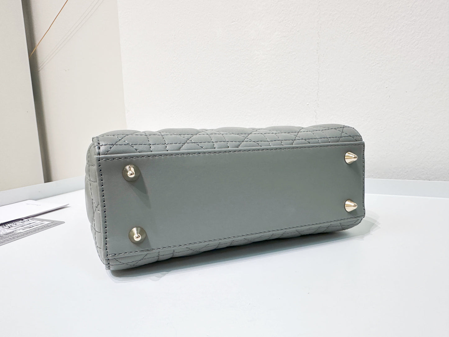 Small Lady Dior My ABCDior Cannage Lambskin Gray