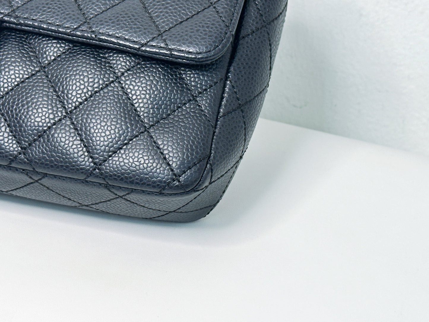 Chanel Caviar East West Flap Bag Black SHW 1131 holo card