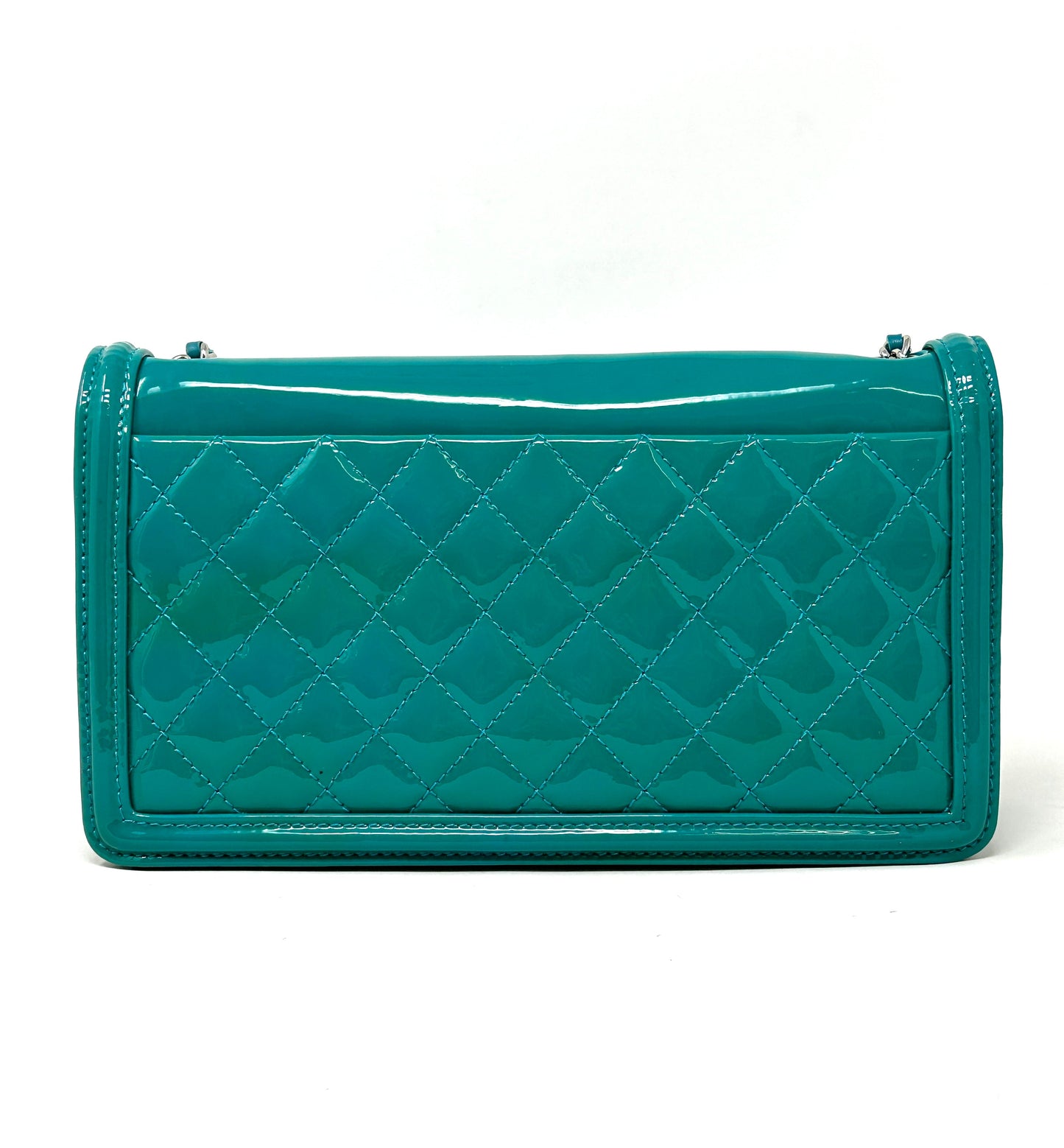 Pre-loved Chanel Lego Boy Brick Turquoise Crossbody Flap Bag