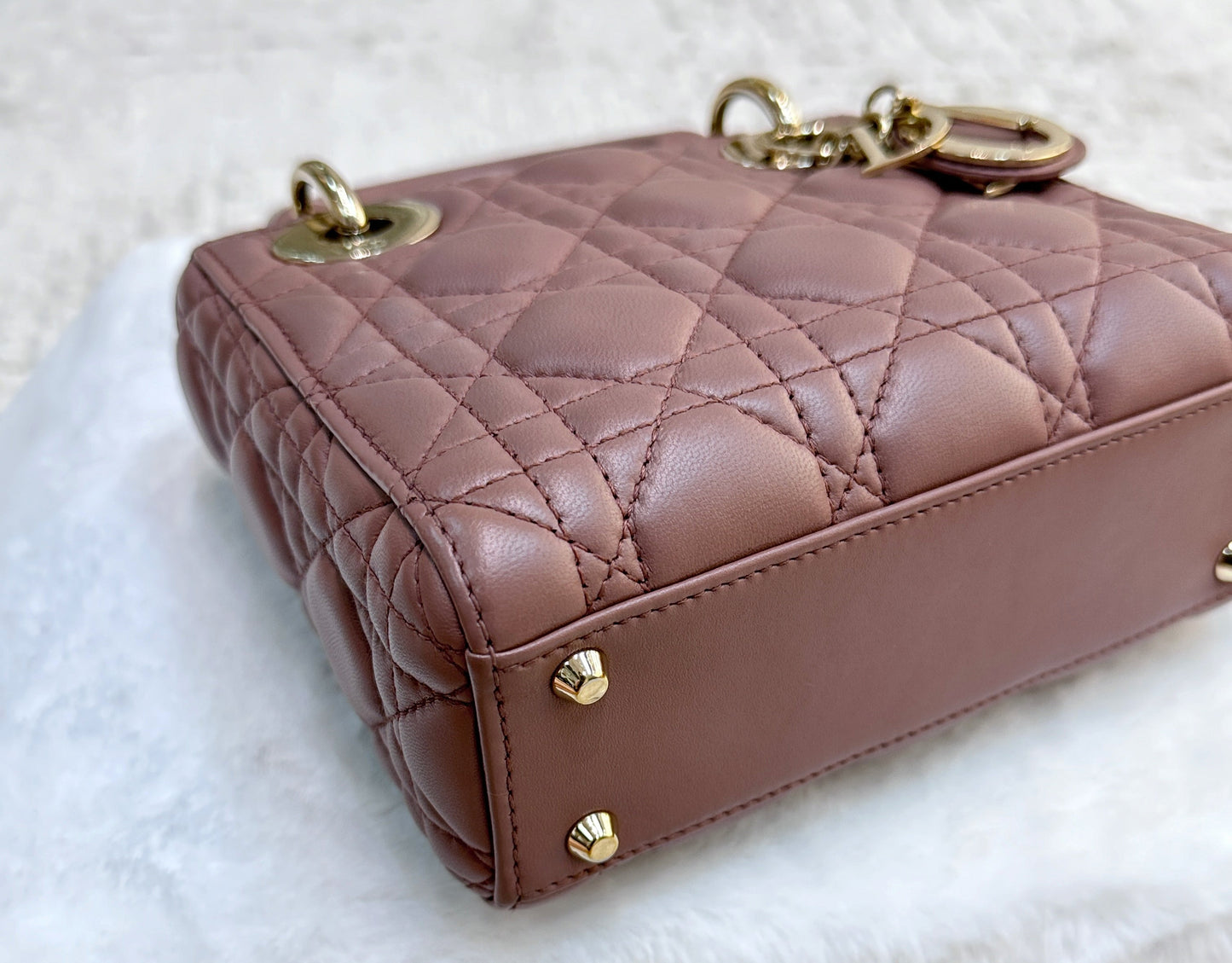 Mini Lady Dior Bag Blush Cannage Lambskin