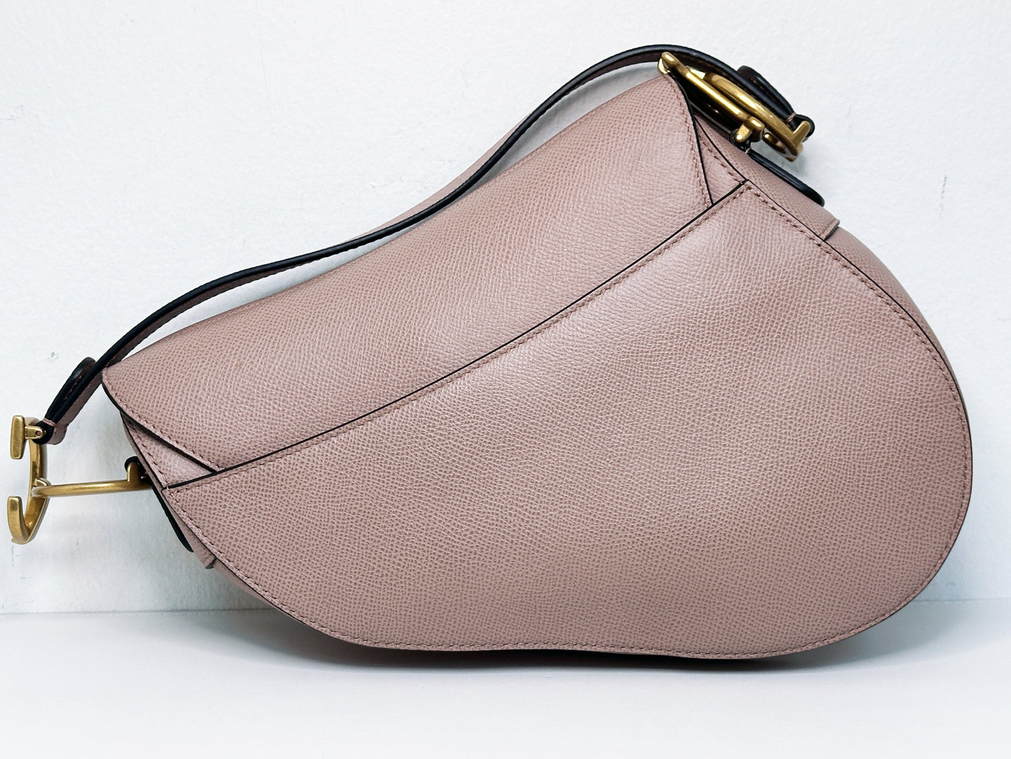 Christian Dior Saddle Bag with Strap Golden Saddle Nude Brush Grained Calfskin 2023 year