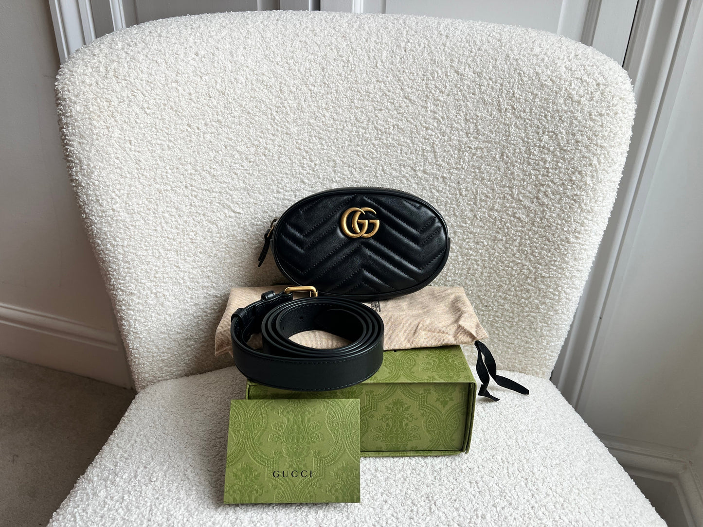 Gucci GG Hibiscus Black Marmont Belt Bag (RRP £895)