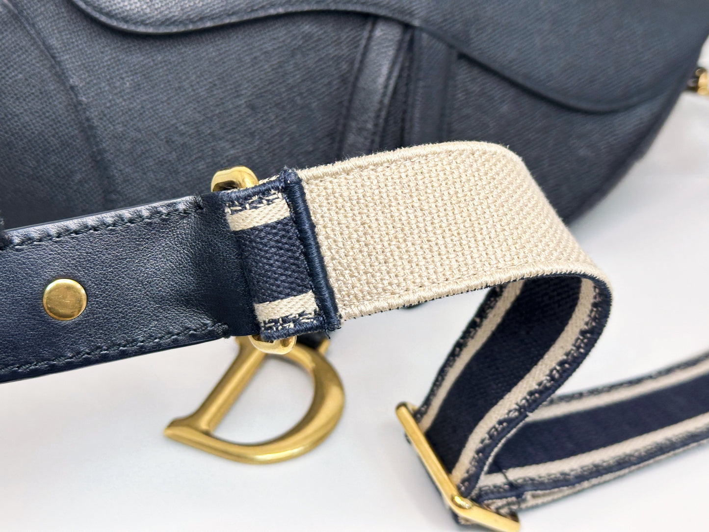 Christian Dior Saddle Bag with Strap Golden Saddle Black Calfskin 2022 year