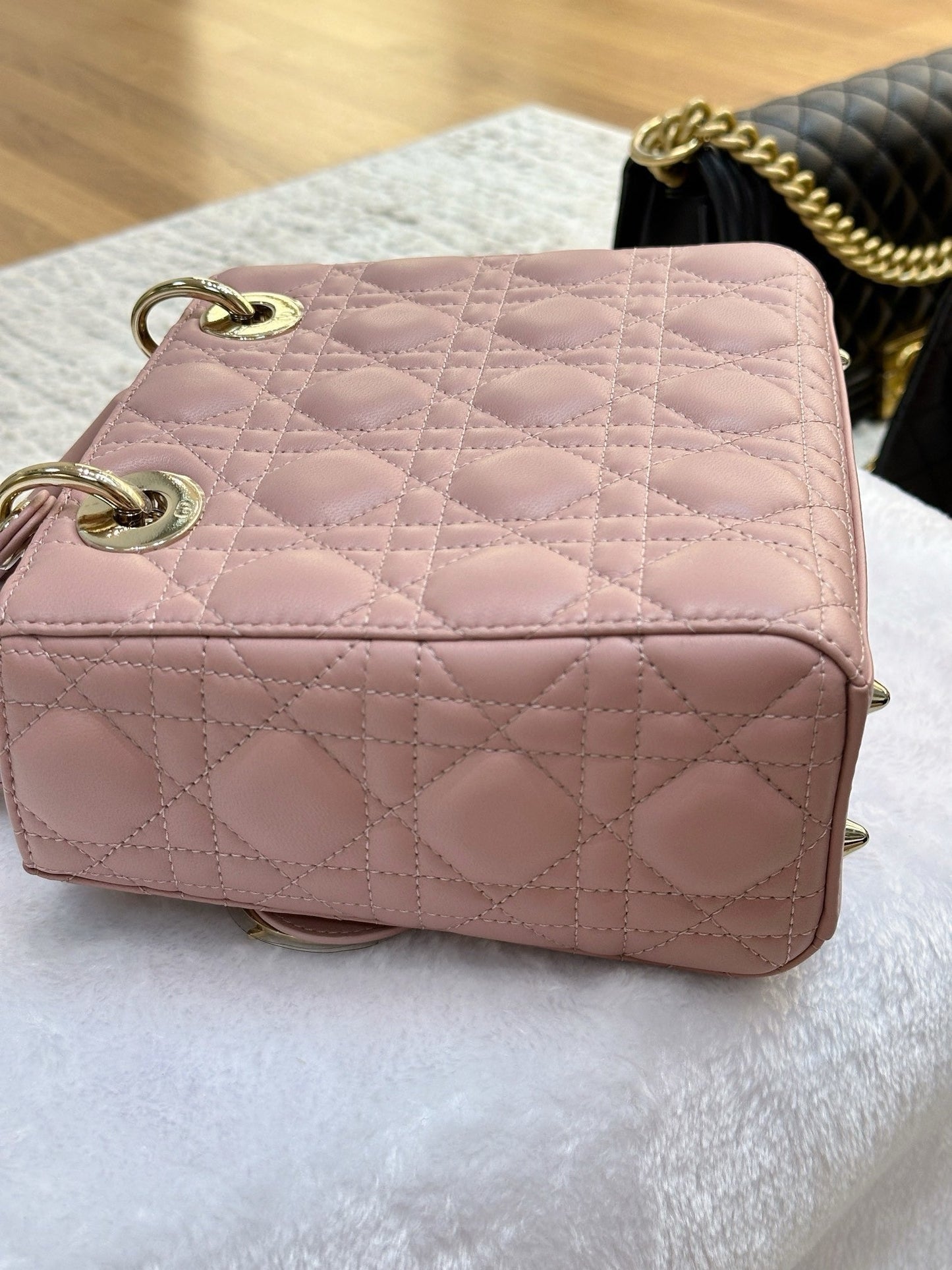 Christian Dior Small Lambskin Cannage My ABC Dior Lady Dior Pink