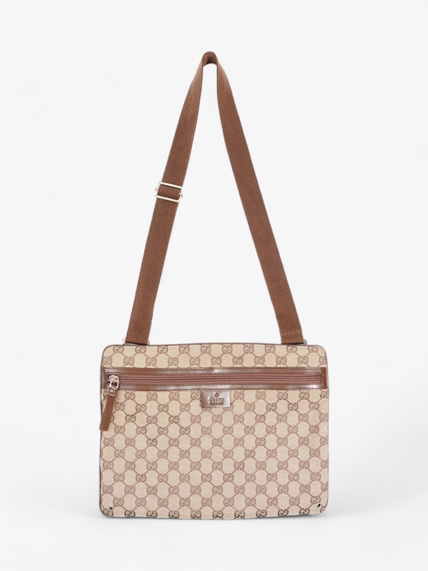 Gucci Flat Messenger Bag GG Supreme Canvas