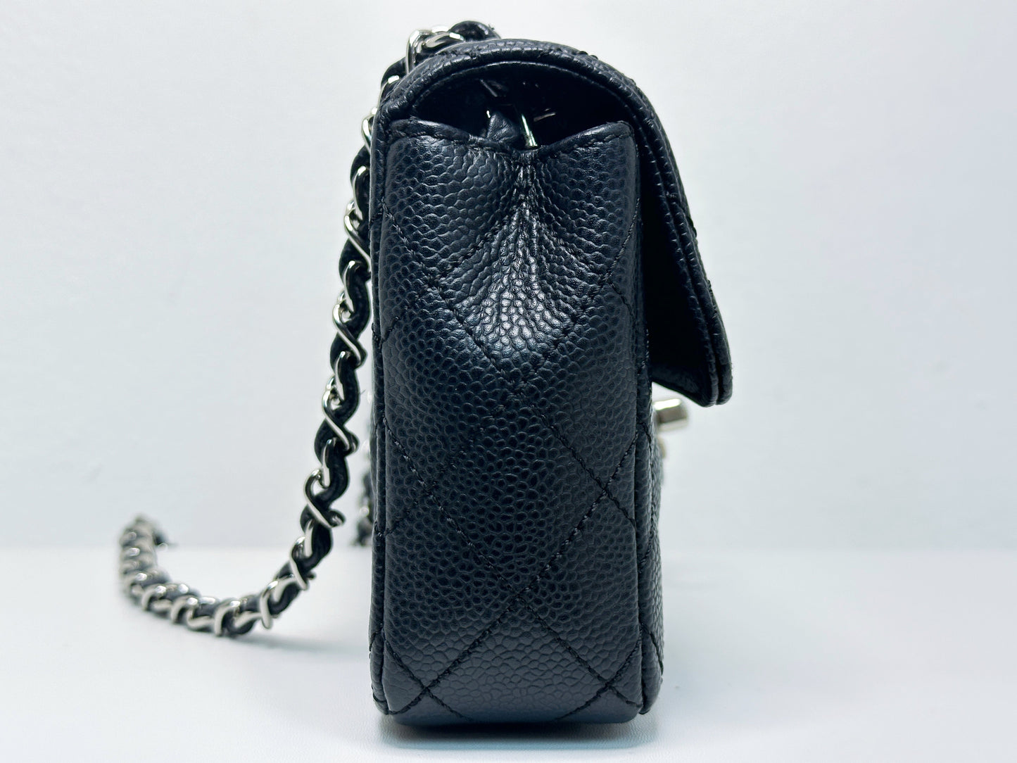 Chanel Caviar East West Flap Bag Black SHW 1131 holo card