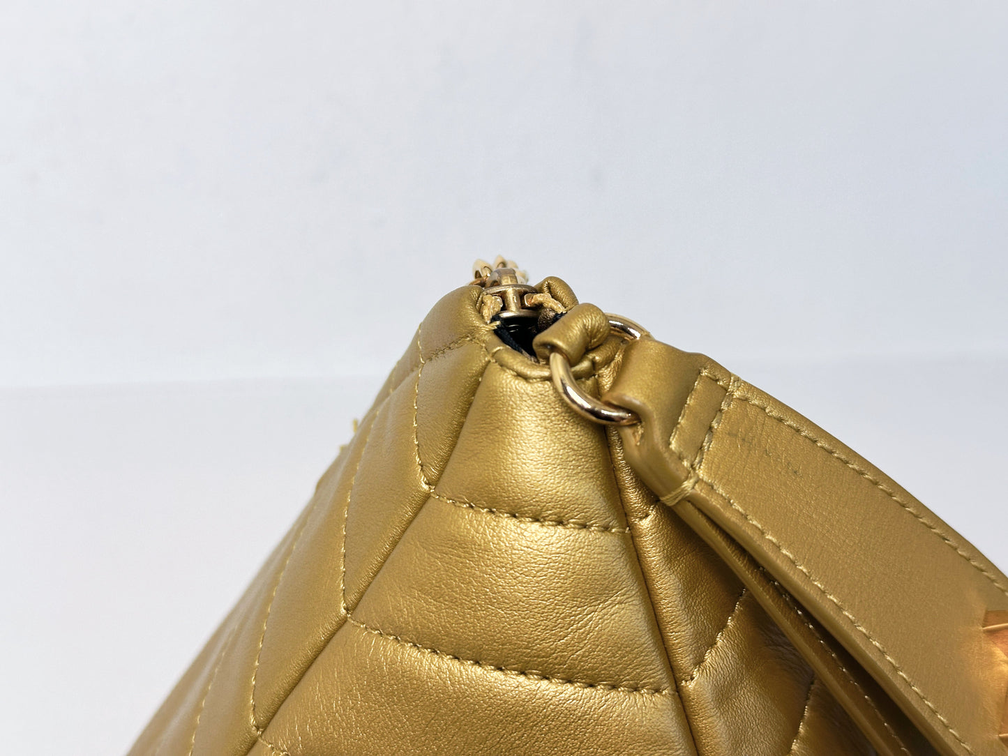Chanel Gold Pyramid Leather Clutch Golden 2831 holo