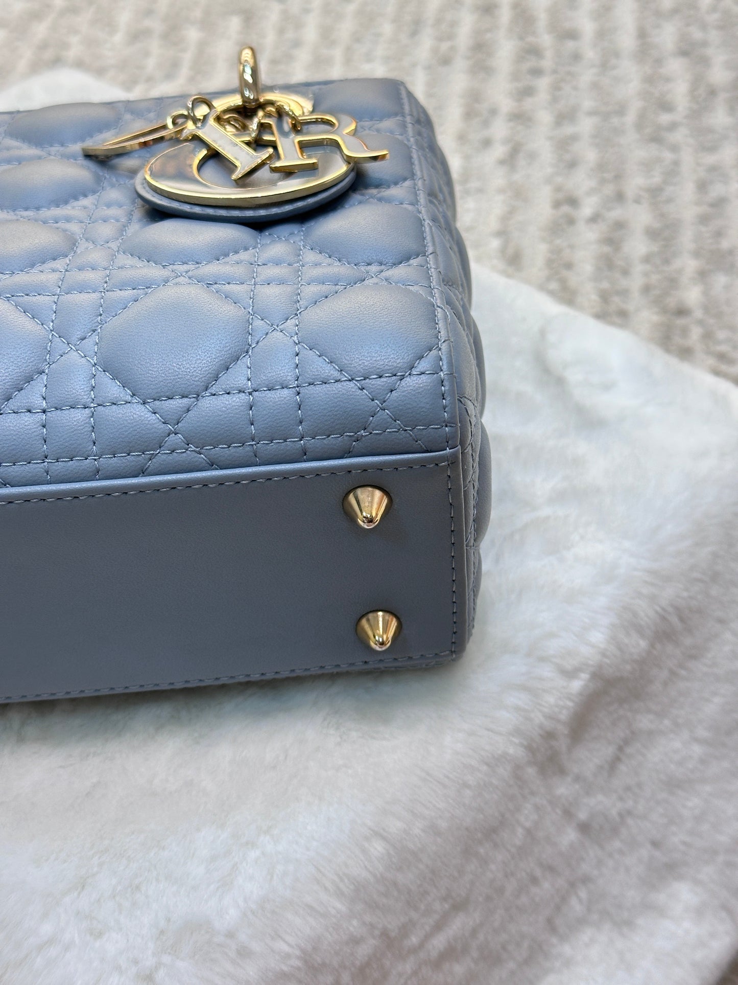 Small Lady Dior My ABC Dior Cannage Lambskin Sky Blue