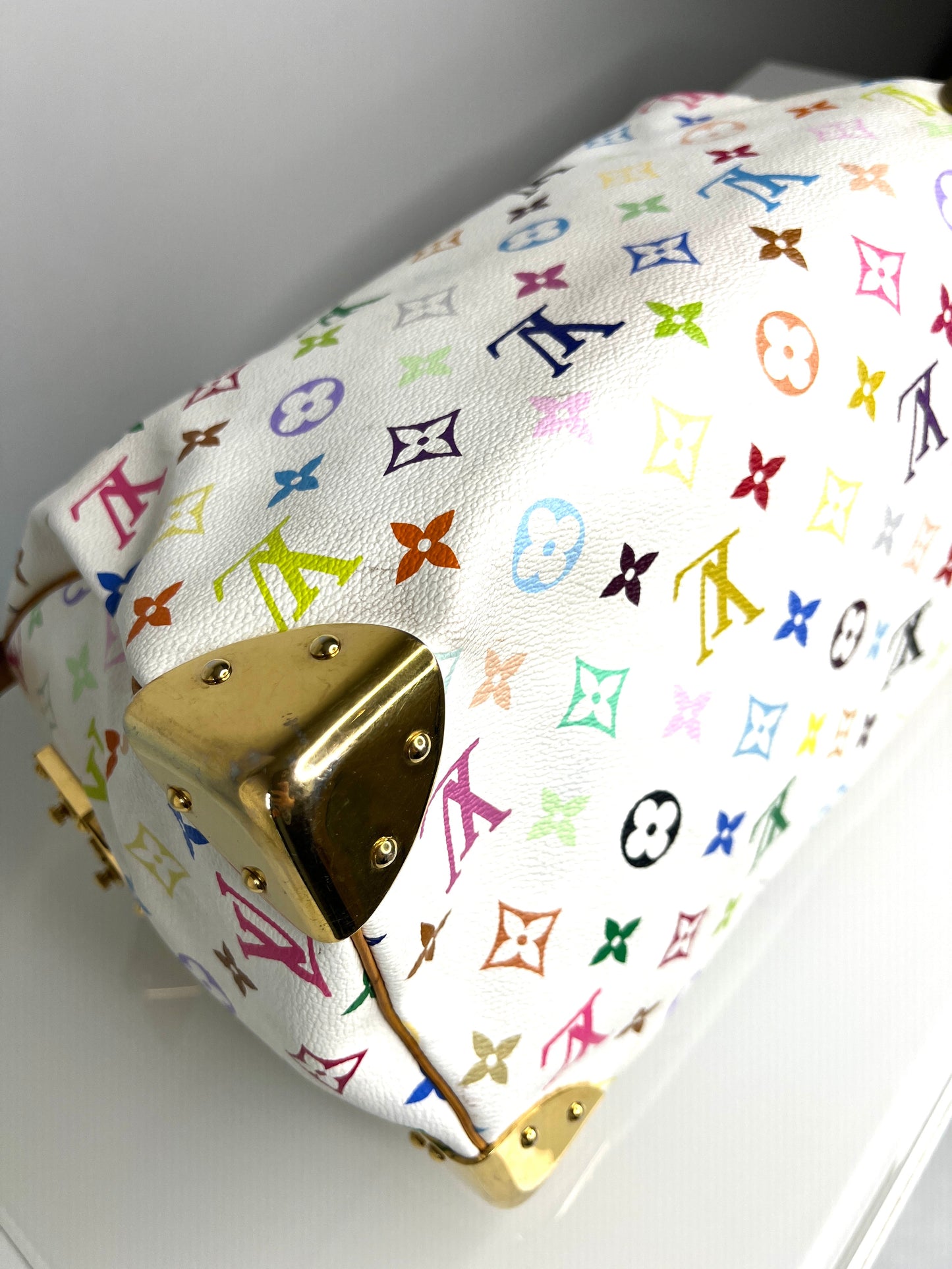 Louis Vuitton Pre-Loved Speedy 30 Multicolour Monogram White Handbag
