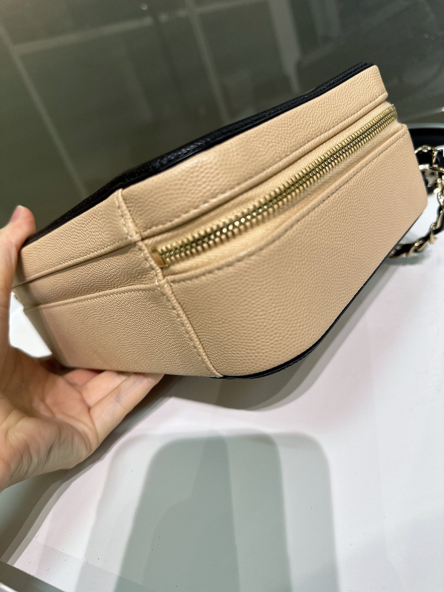 Chanel Medium Vanity Case Beige Black